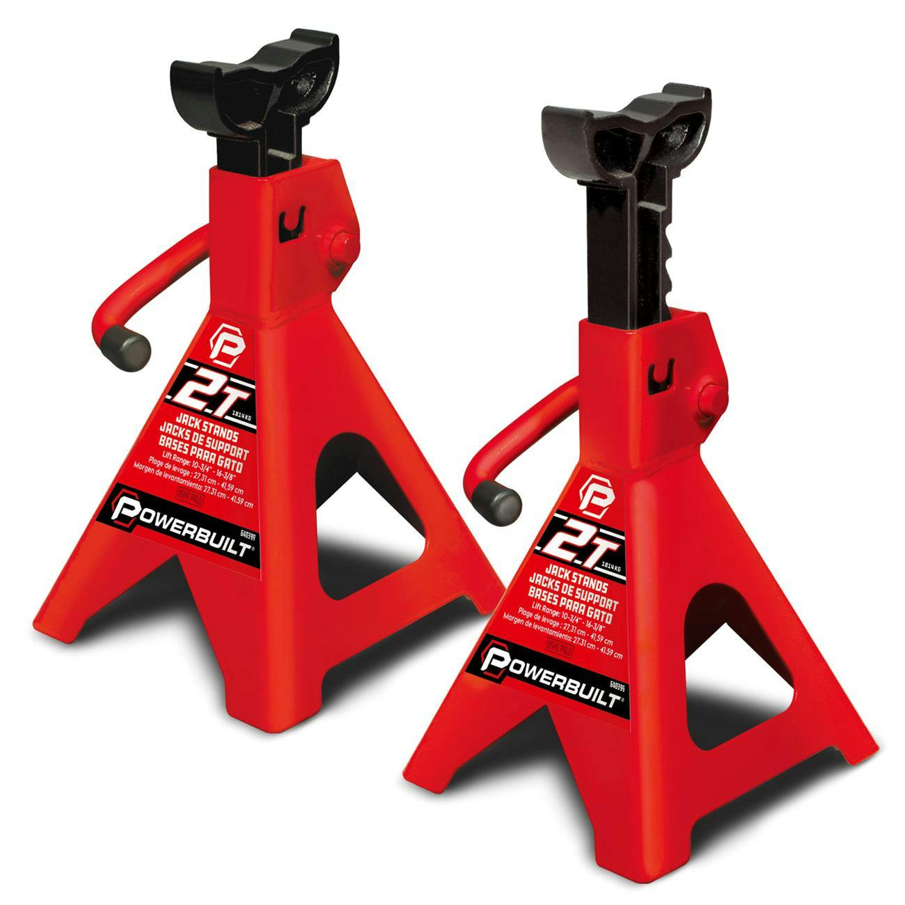 Powerbuilt 640399 Jackstands, 2 Ton, 10 Positions, Pair