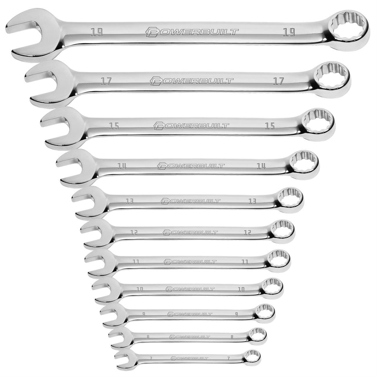 Powerbuilt 642460 Combination Wrench Set, Metric, 11 Piece