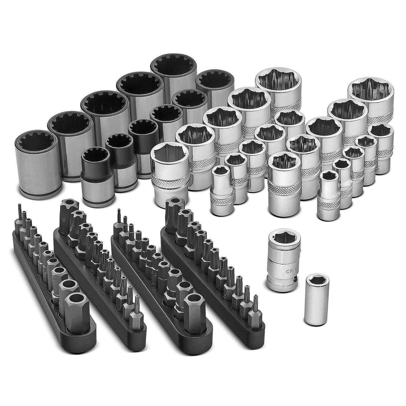 Powerbuilt 642568 Socket/Bit Set, Damaged/Tamper-Proof, 81 Pc