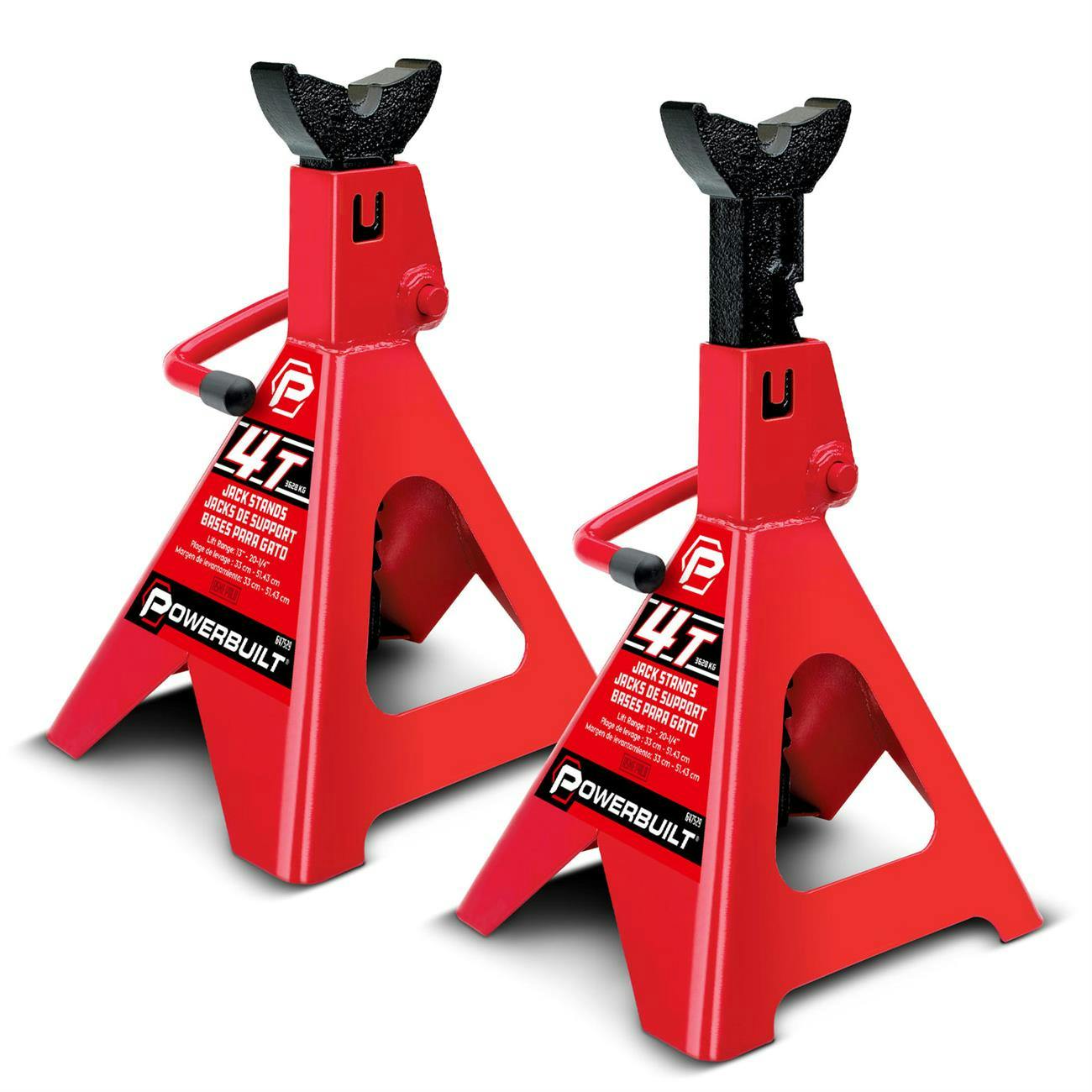 Powerbuilt 647529 Jackstands, 4 Ton, Heavy Duty Steel