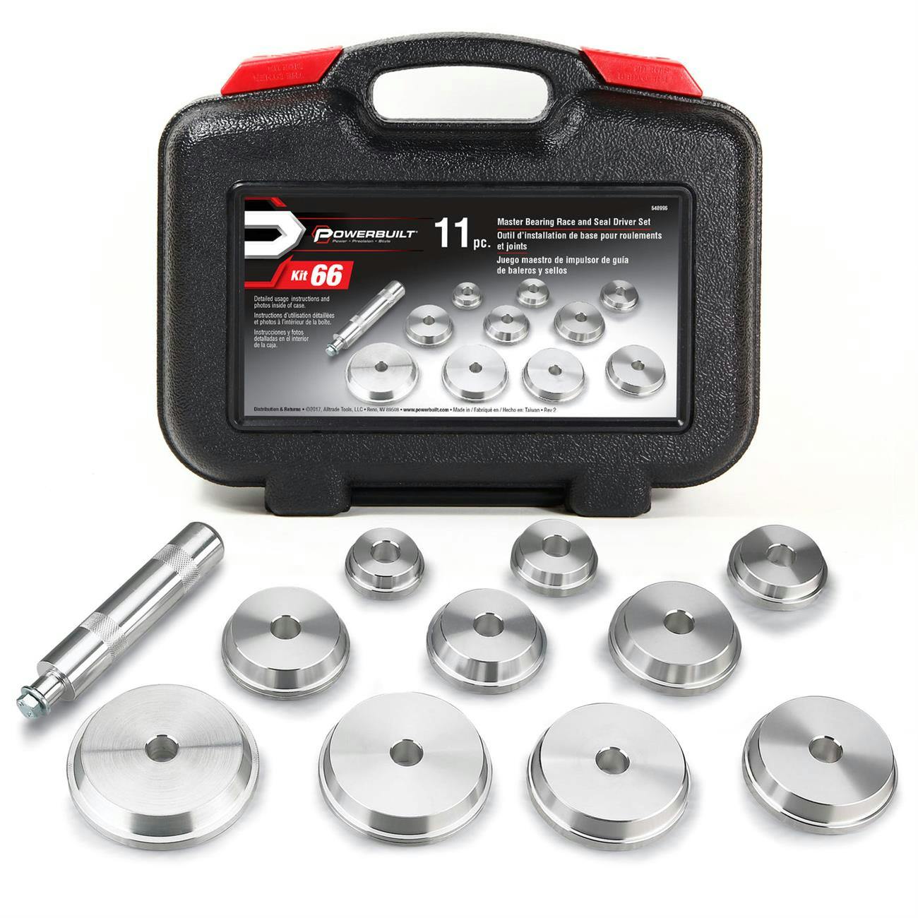 Powerbuilt 648996 Master Bearing Race And Seal Driver Kit, 11 Pc.