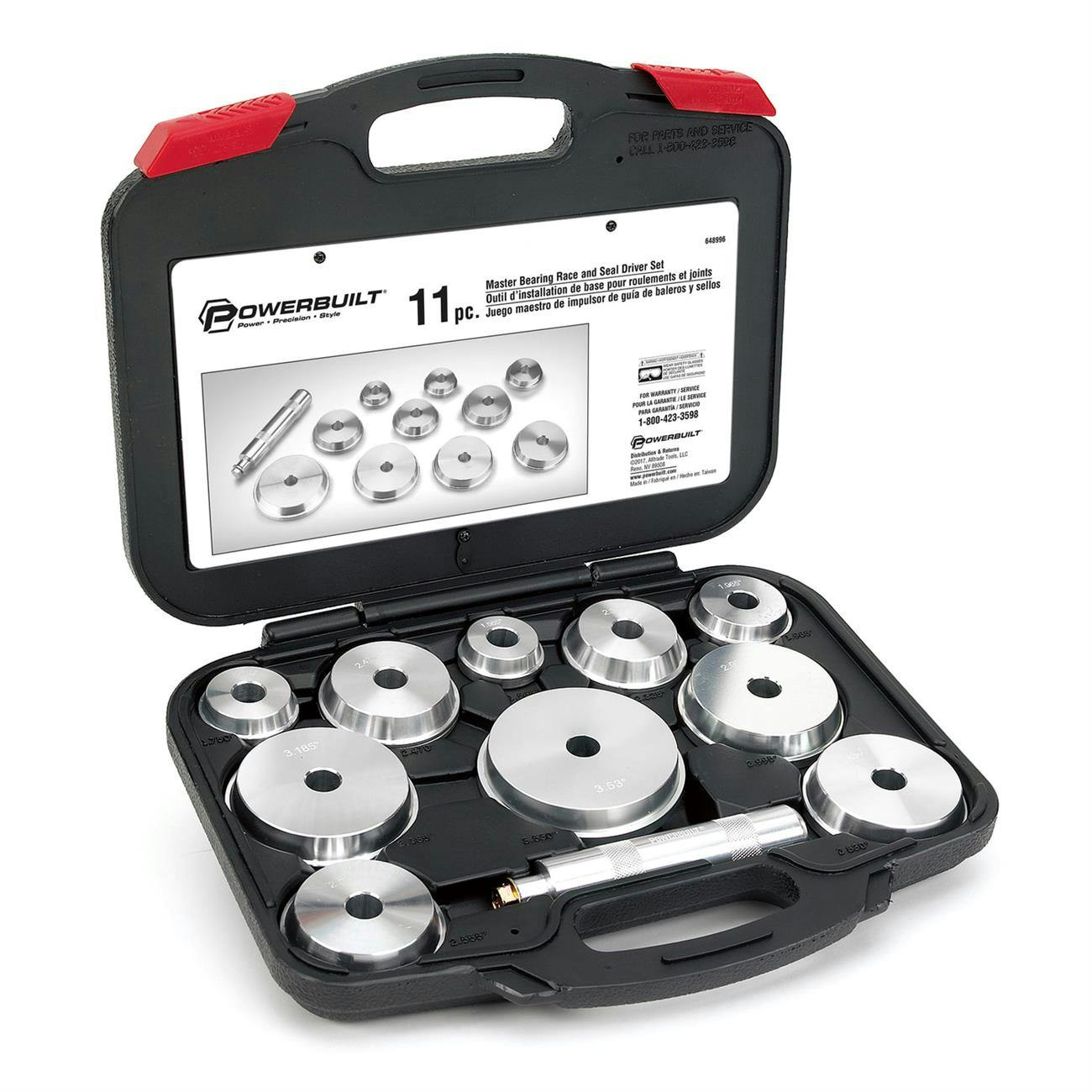 Powerbuilt 648996 Master Bearing Race And Seal Driver Kit, 11 Pc.
