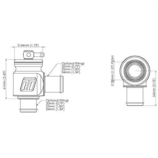 Turbosmart TS-0203-1223 34MM Kompact Plumb Back Blow Off Valve