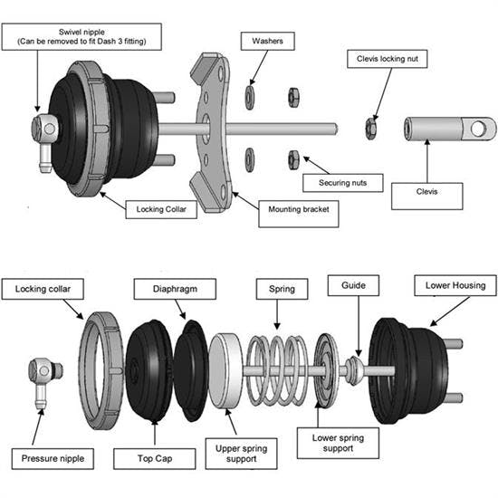 Turbosmart TS-0601-3222 Mitsubishi EVO 10 Wastegate Actuator, 22