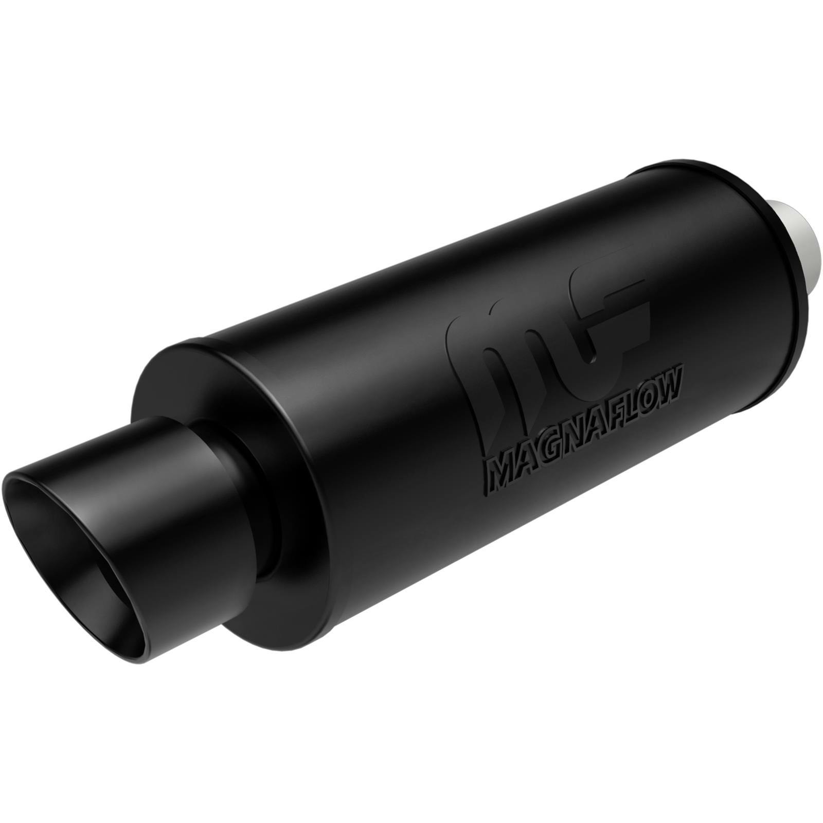 MagnaFlow 14870 6x6 Inch Round Black Stainless Muffler With Tip