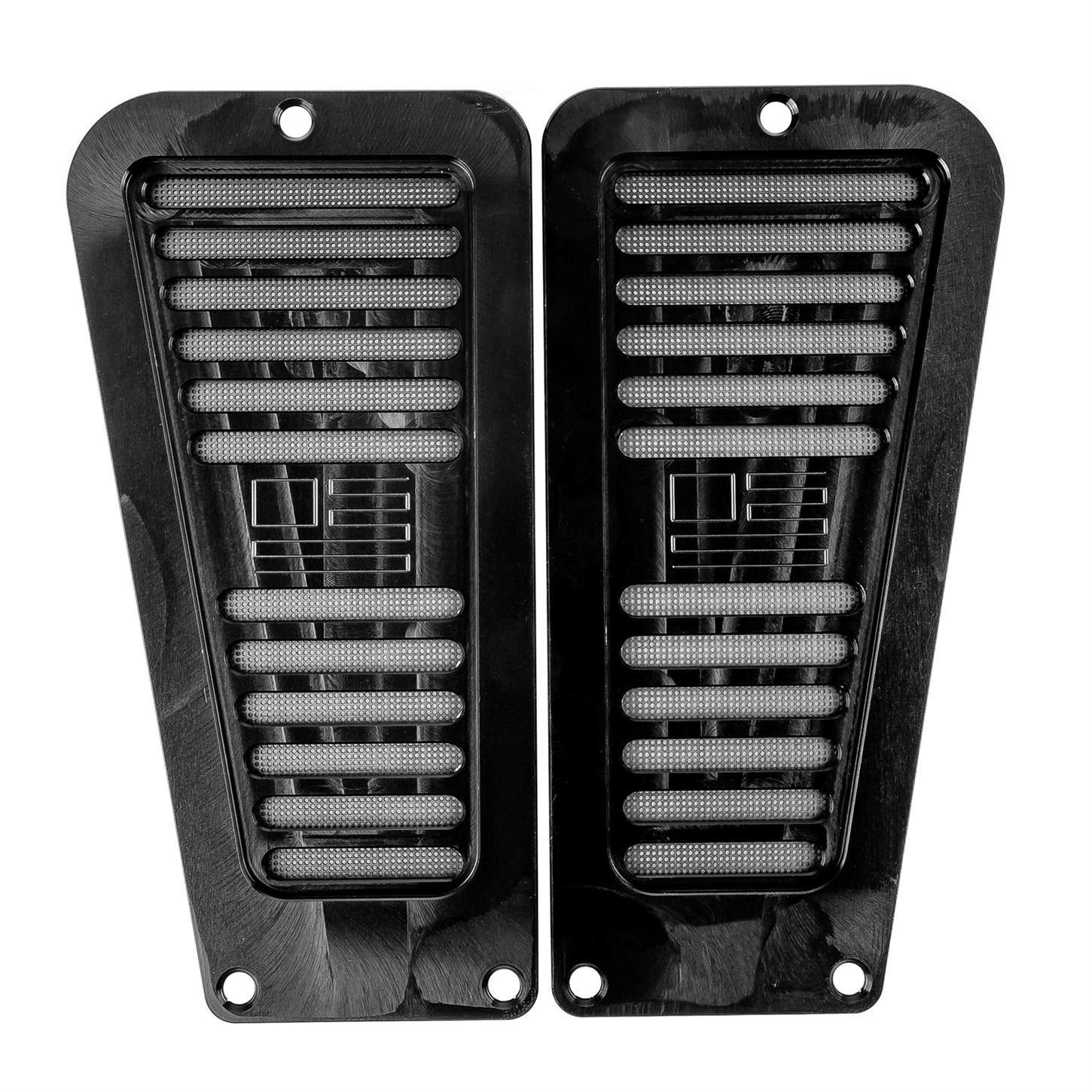 LG Billet USA Chevy OBS Pickup Door Jam Vents, Engraved Flag