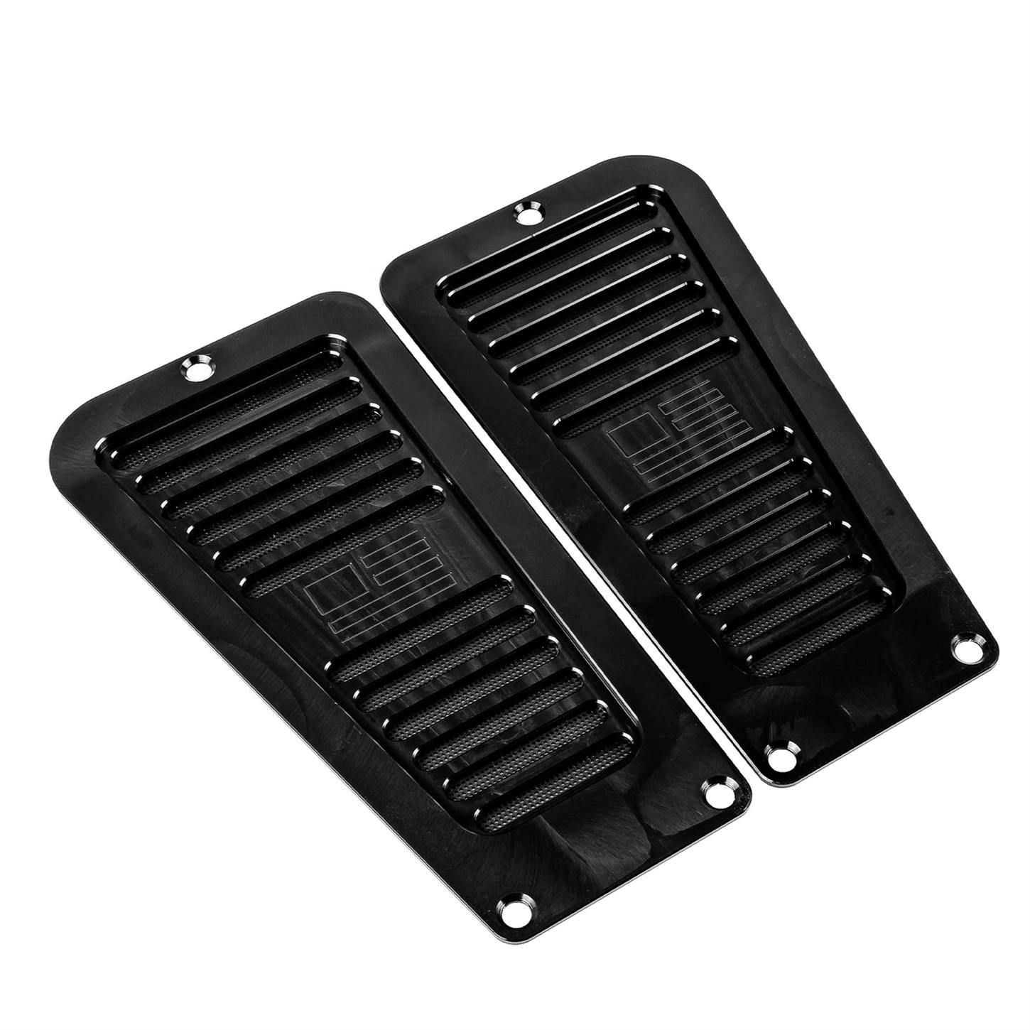 LG Billet USA Chevy OBS Pickup Door Jam Vents, Engraved Flag