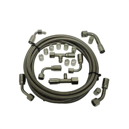 All American Billet 343100B A/C Hose Kit 90 Degree With Service P