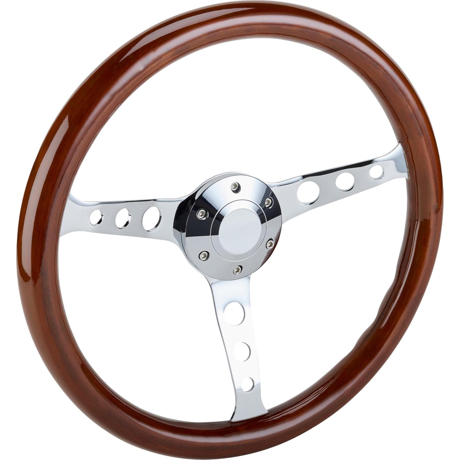 Forever 502CH-DW,HC6 15 Inch Chrome Sebring Steering Wheel, Dark
