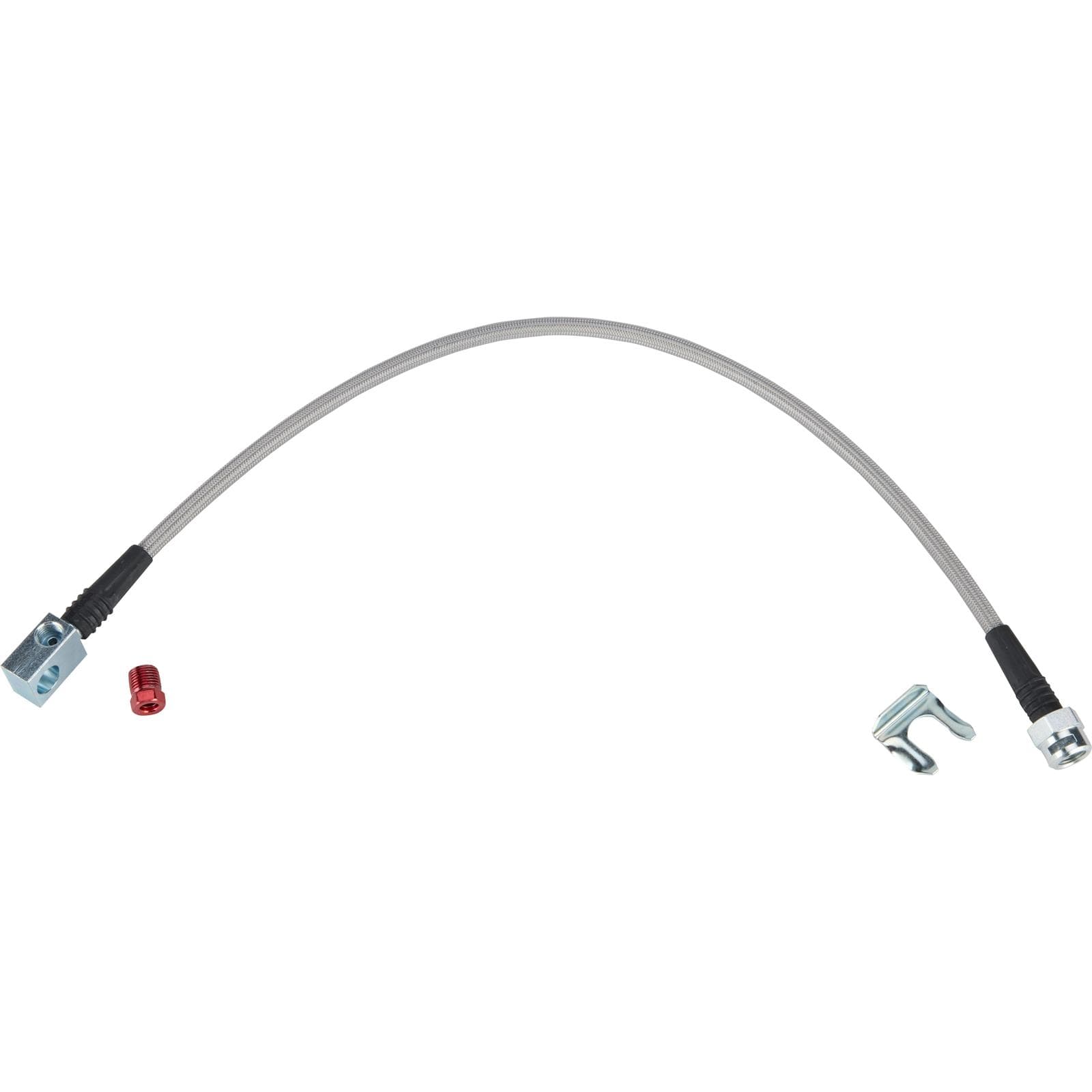 Rear Braided SS Brake Hose W/Mounting Block