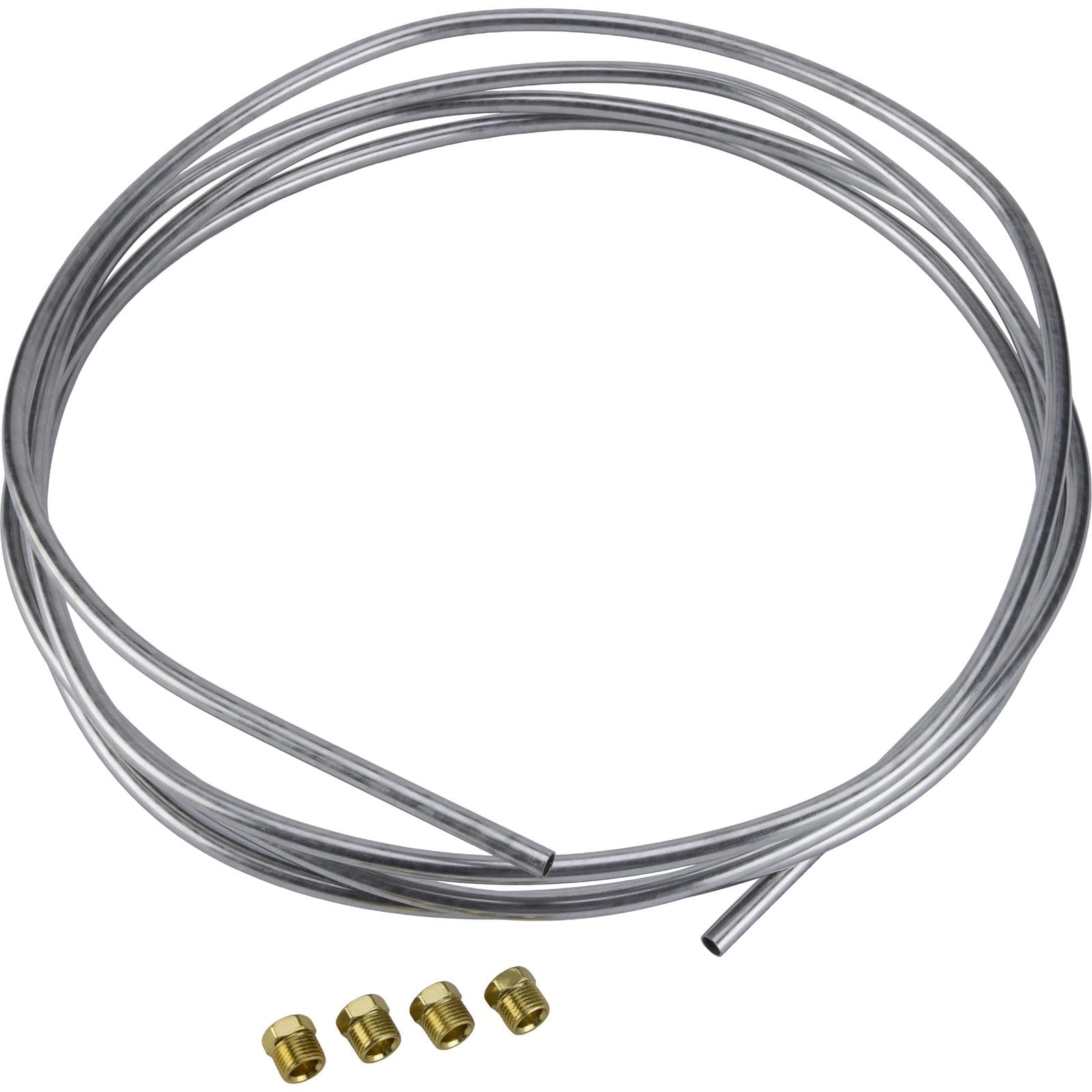 16 FT SS 3/8" Fuel/Transmission Line Coil Roll W/4 Fittings