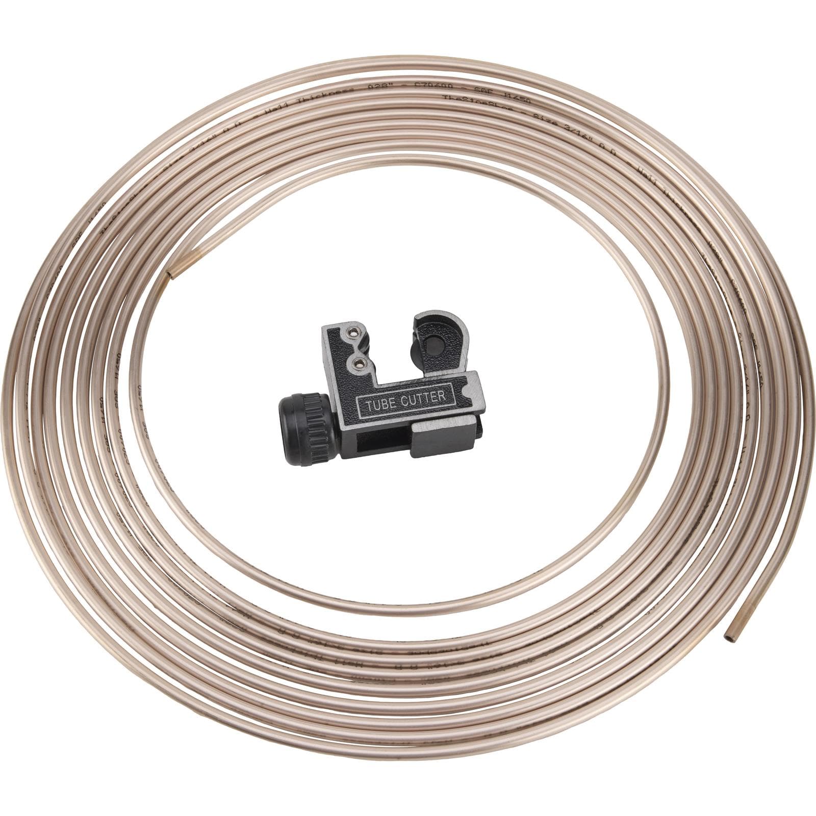 25Ft 3/16" Copper Nickel Brake Line Roll W/Cutter