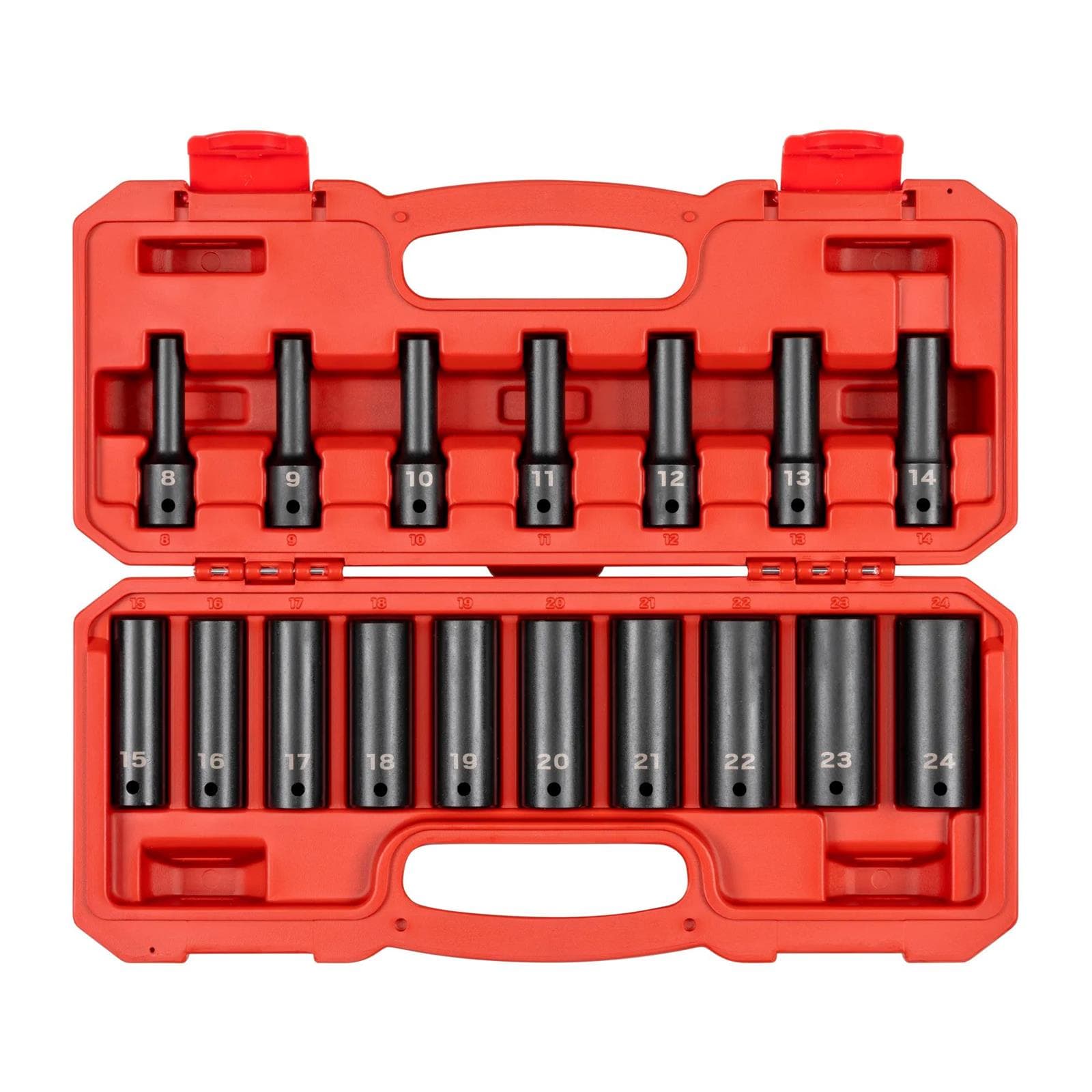 Tekton SID92339 17 Piece 1/2 In. Drive 12 Point Impact Socket Set