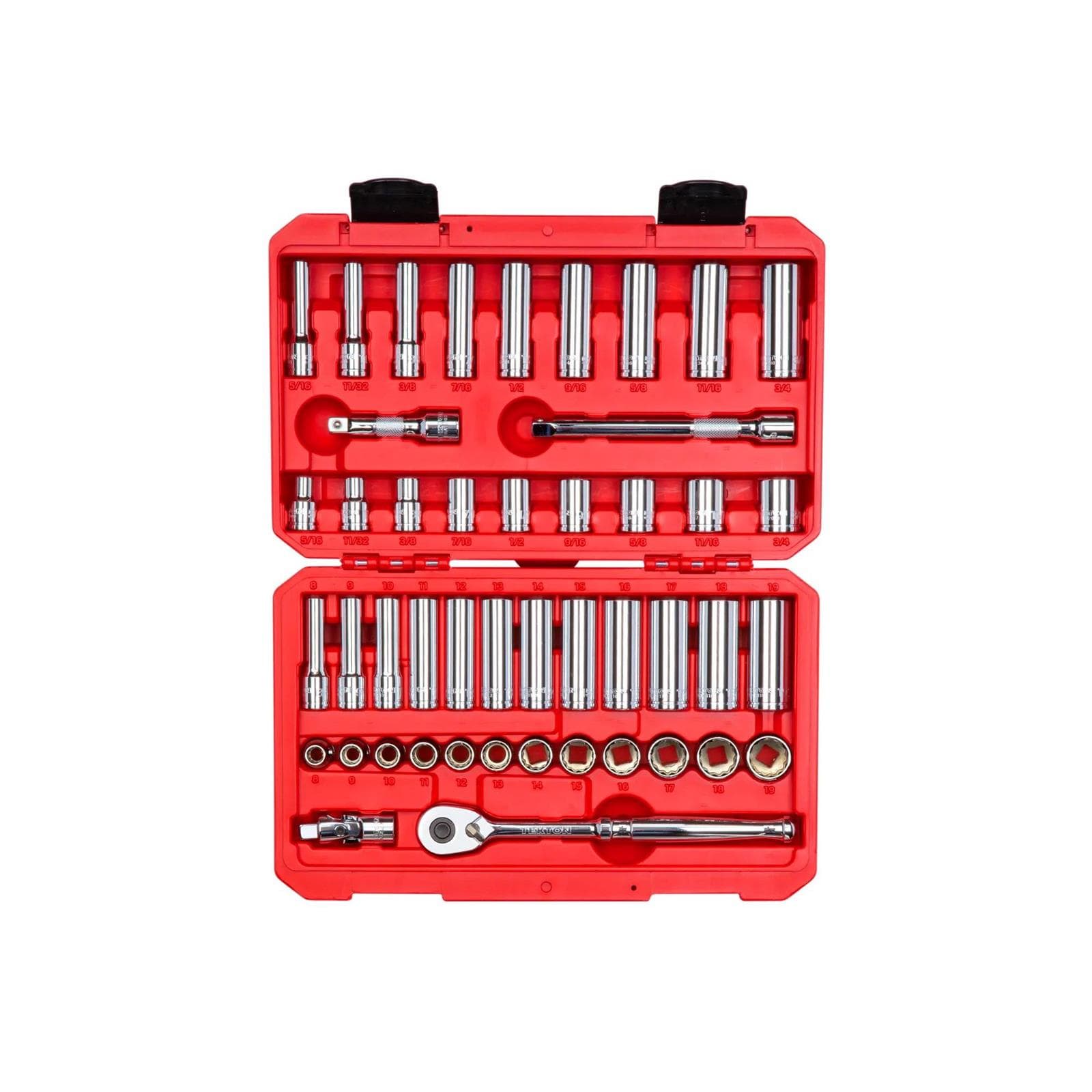 Tekton SKT15302 46 Piece 3/8 In. Drive 12 Pt Socket/Ratchet Set