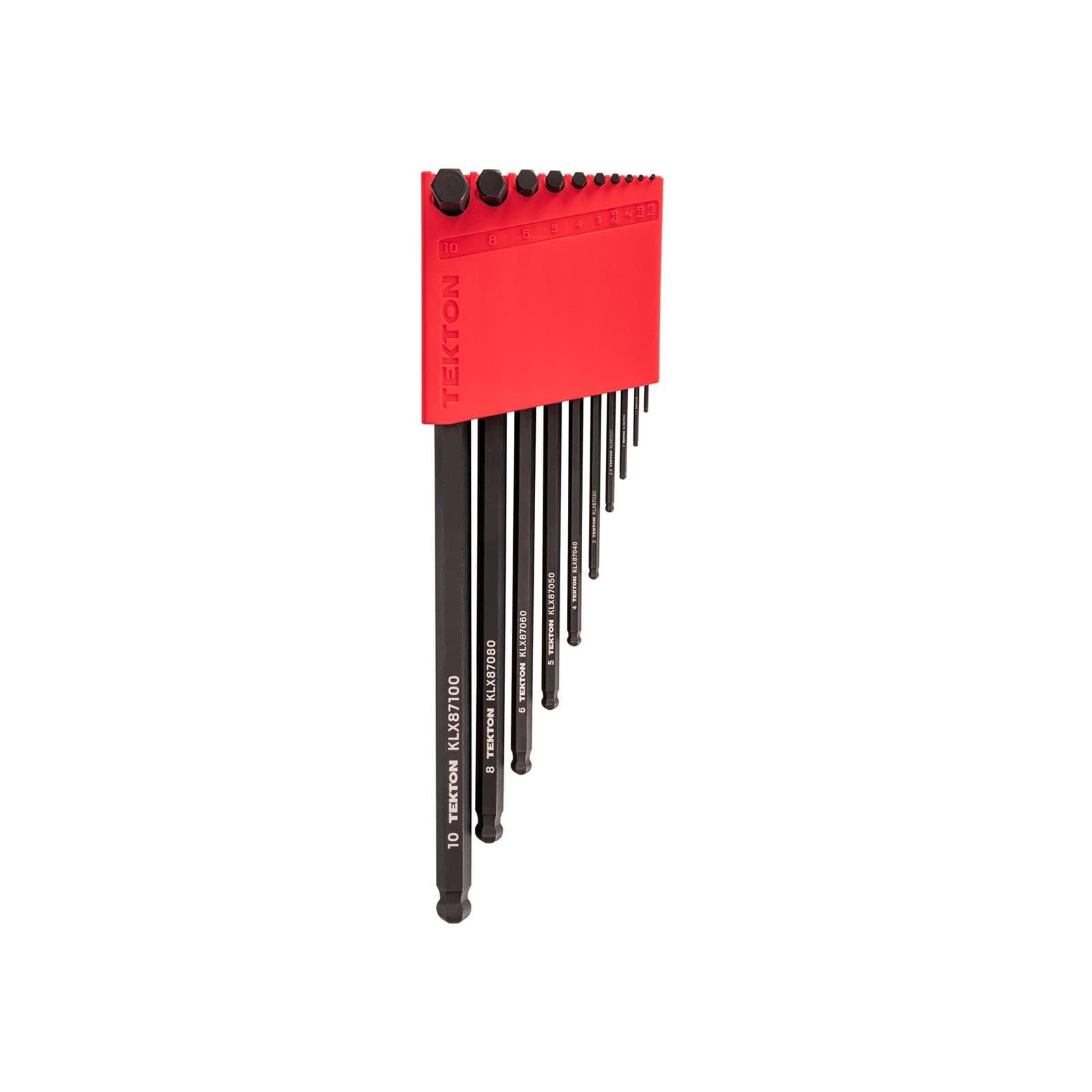 Tekton KLX91212 Short Arm Ball End Hex L-Key Set, 10-Piece