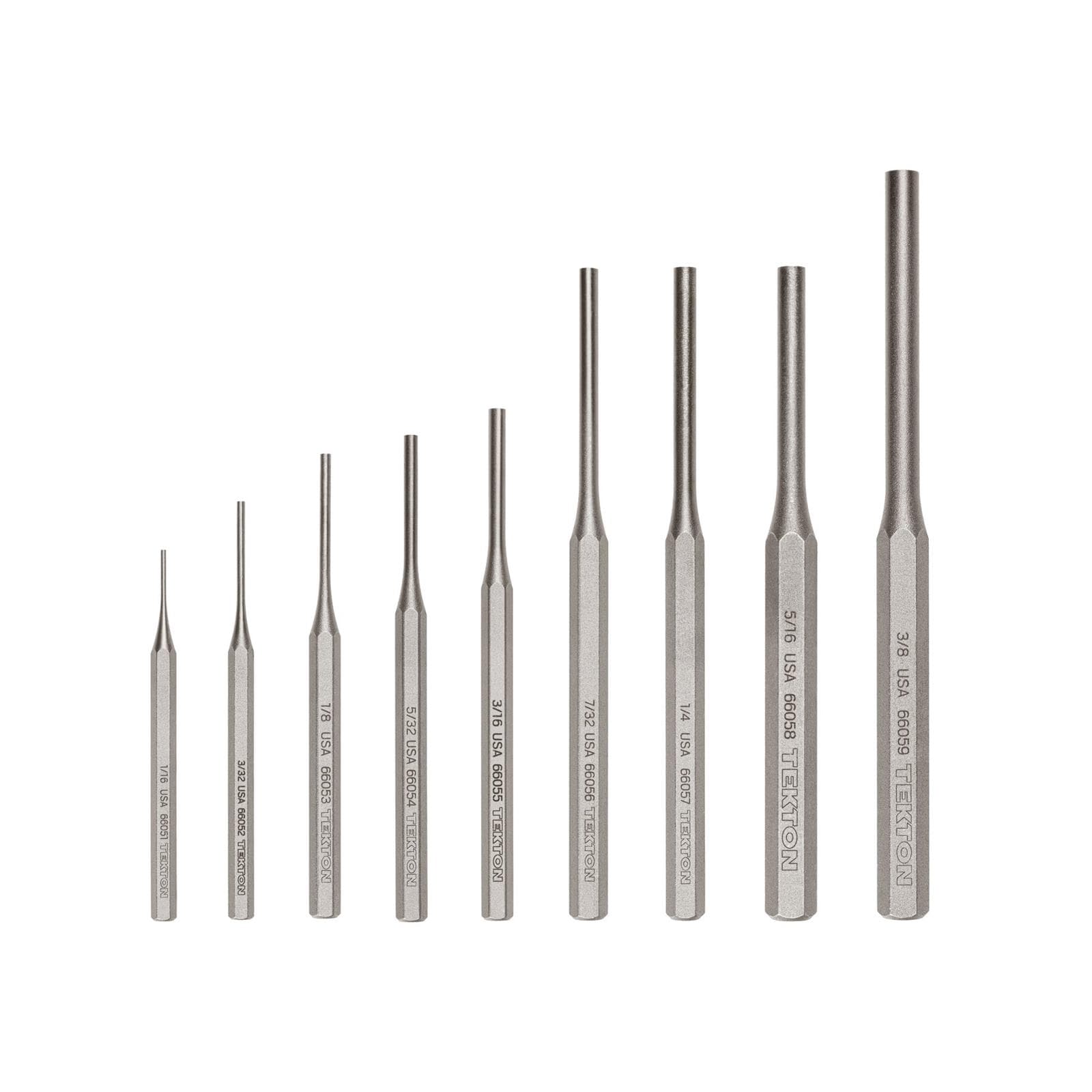 Tekton PNC92001 Pin Punch Set, 9-Piece (1/16-3/8 in.)
