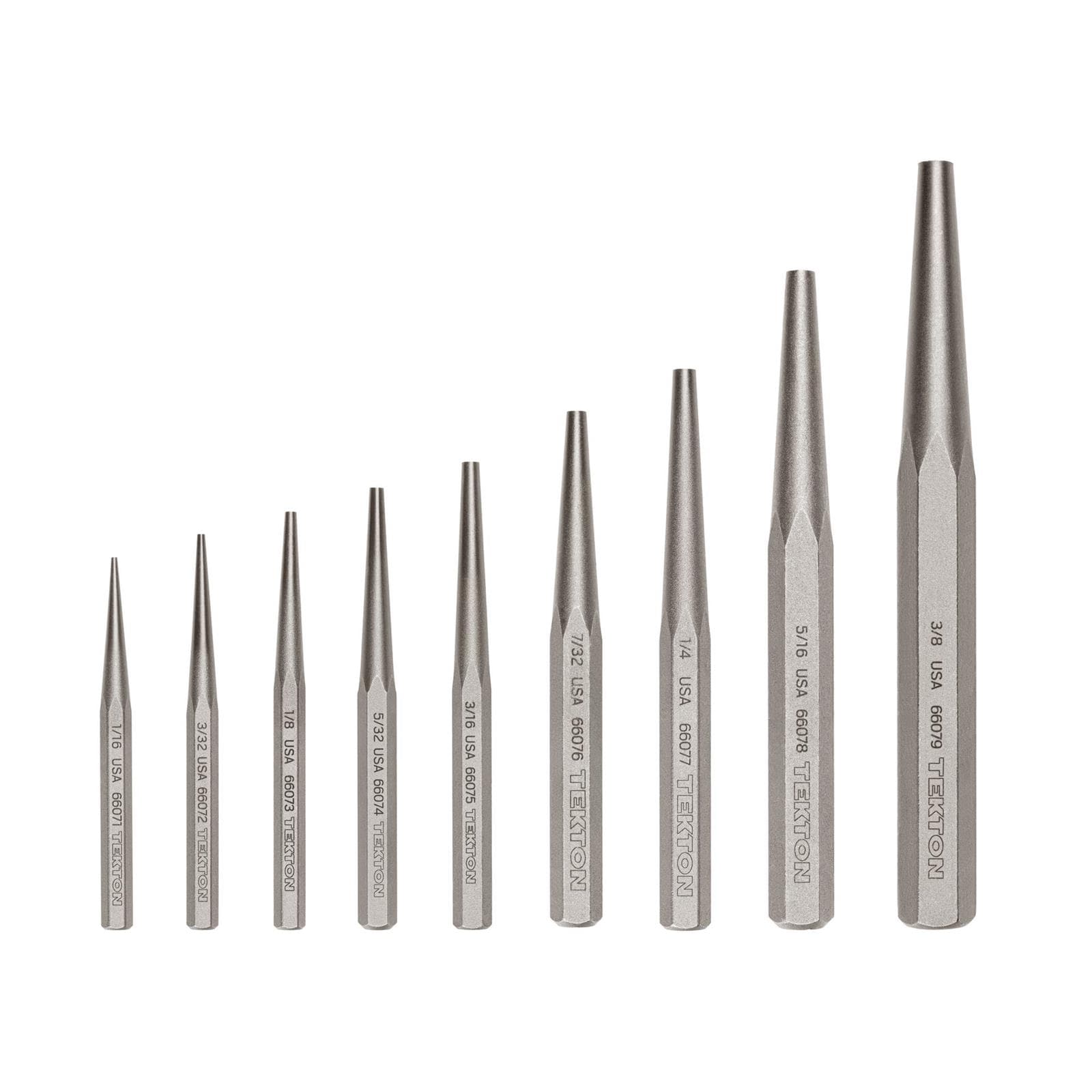 Tekton PNC94001 Solid Punch Set, 9-Piece (1/16-3/8 in.)