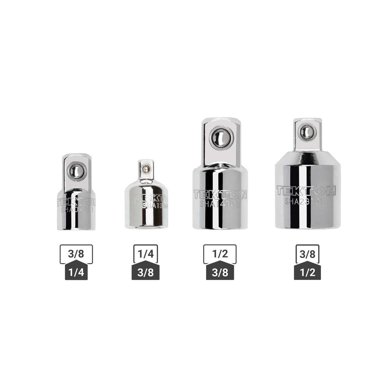 Tekton SHA99017 1/4, 3/8, 1/2" Drive Adapter/Reducer Set