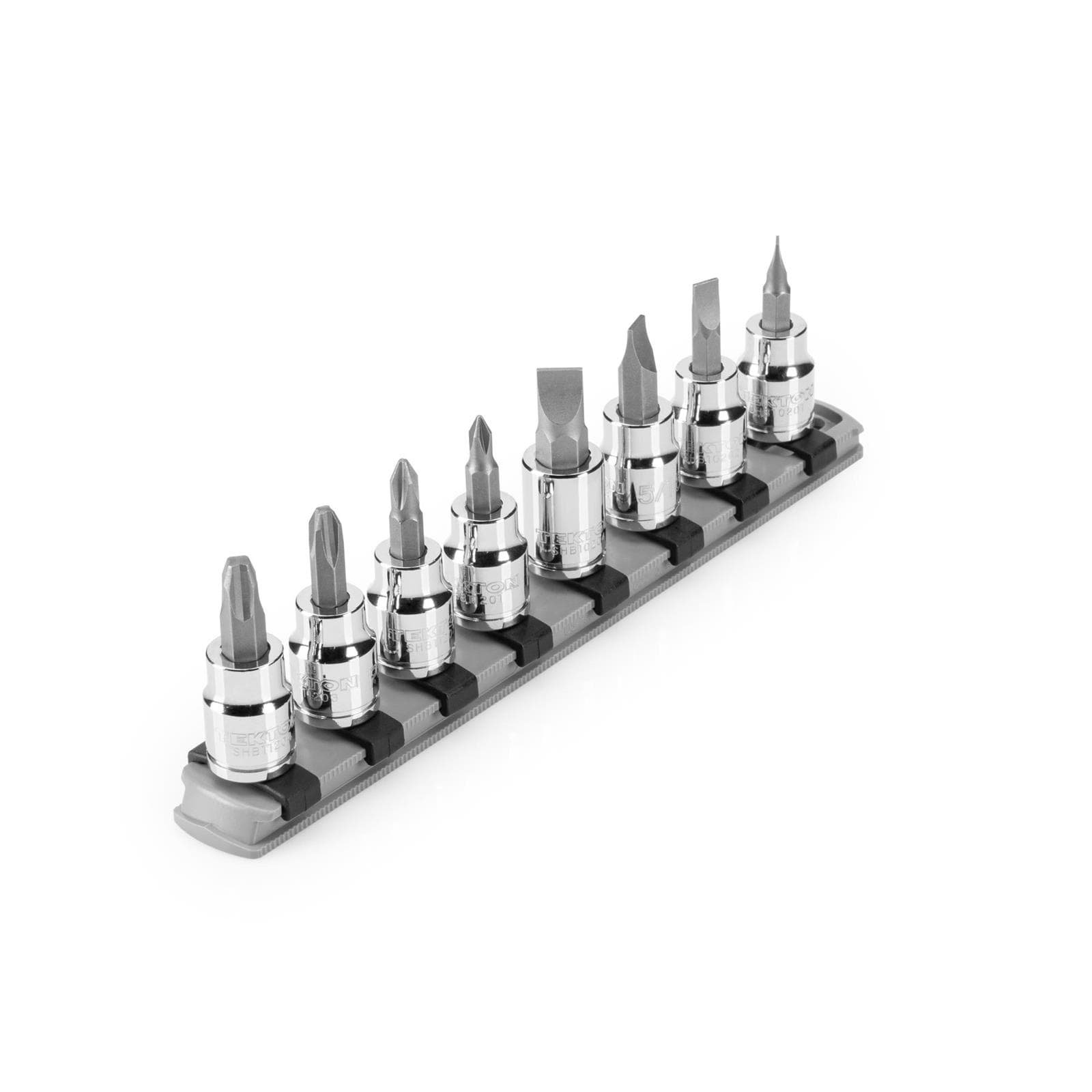 Tekton SHB91109 3/8" Drive Phillips/Slotted Bit Sockets, 8-Piece