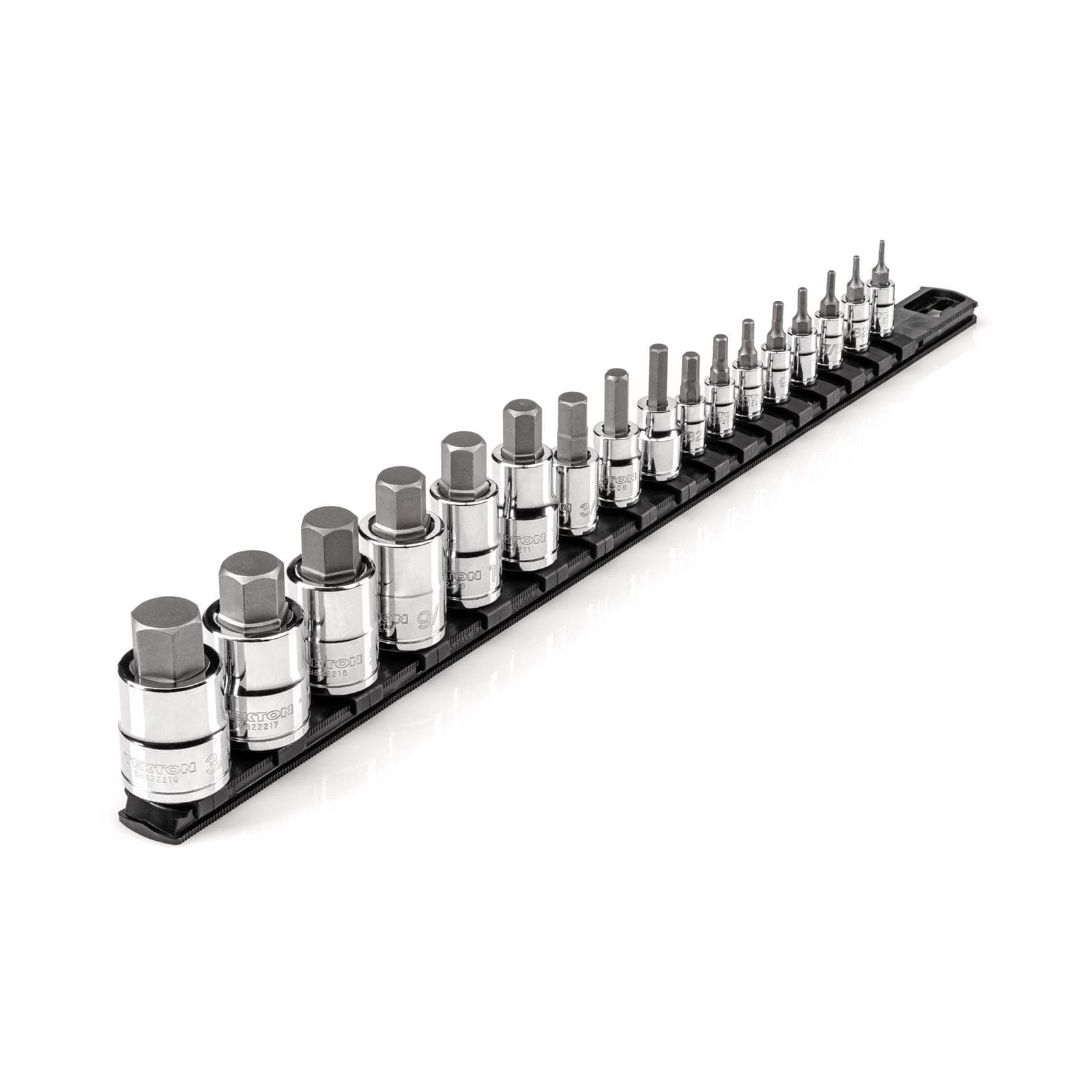 Tekton SHB99101 1/4, 3/8, 1/2" Drive Hex Bit Socket Set, 17-Piece