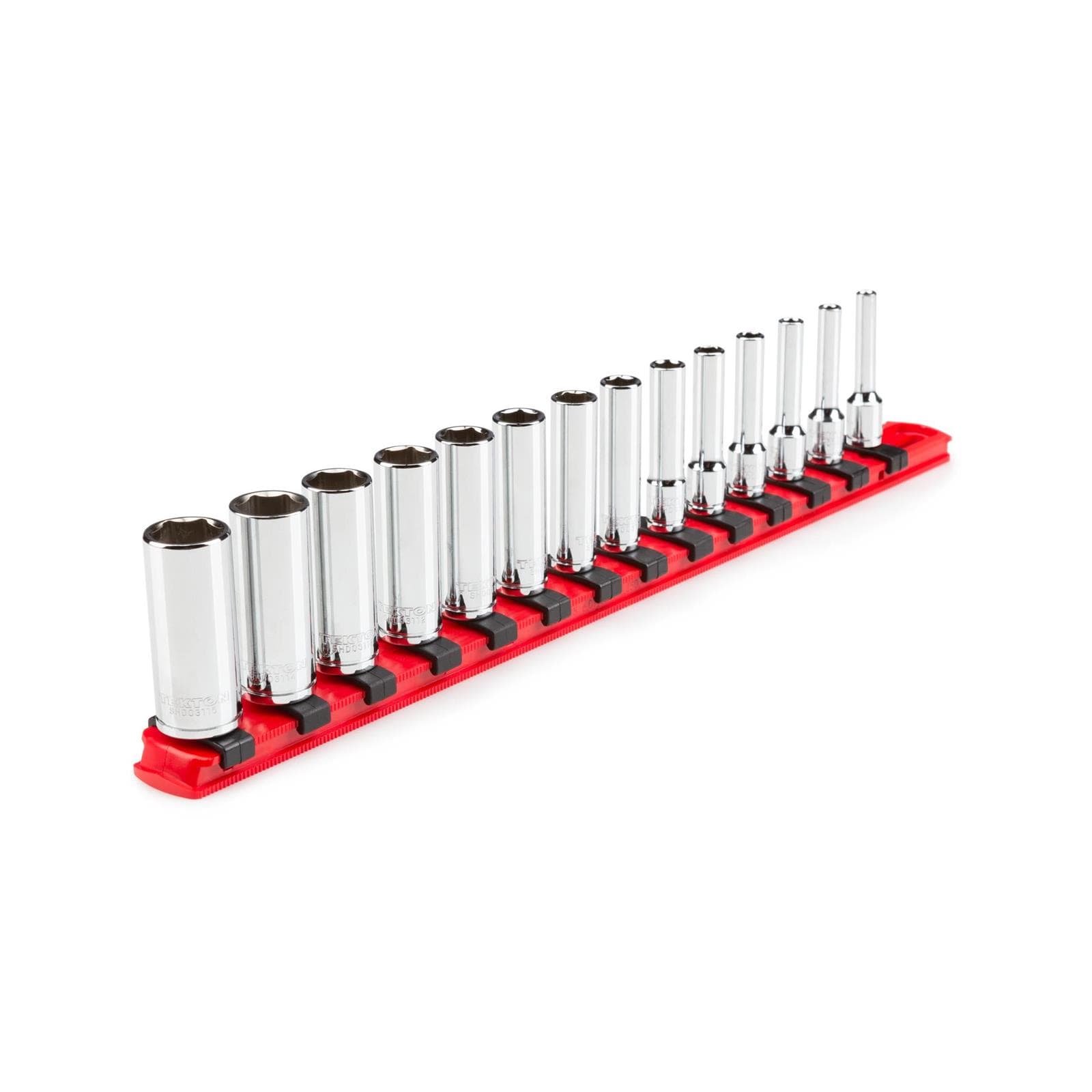 Tekton SHD90113 1/4" Drive Deep 6-Point Socket Set, 14-Piece