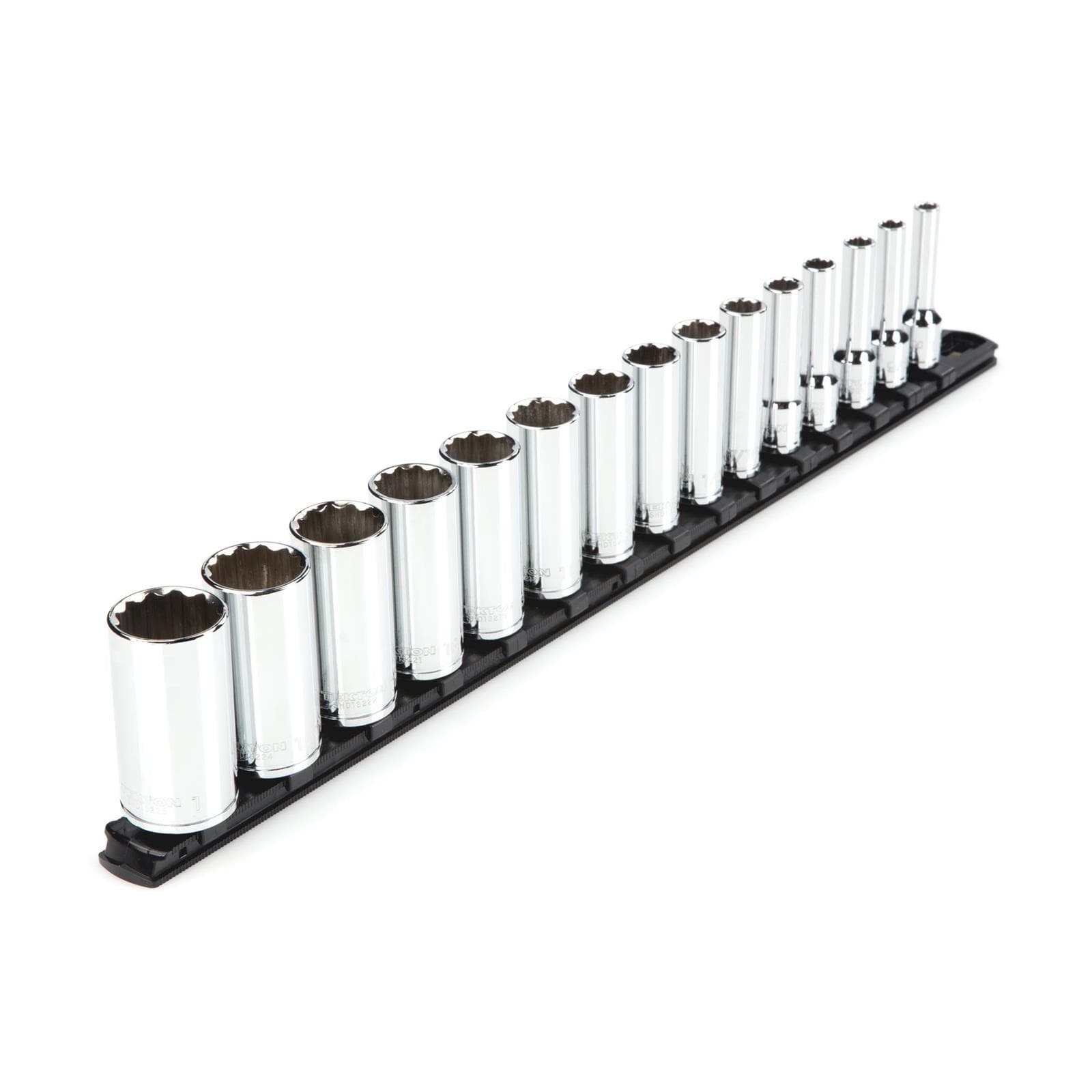 Tekton SHD91115 3/8" Drive Deep 12-Point Socket Set, 15-Piece