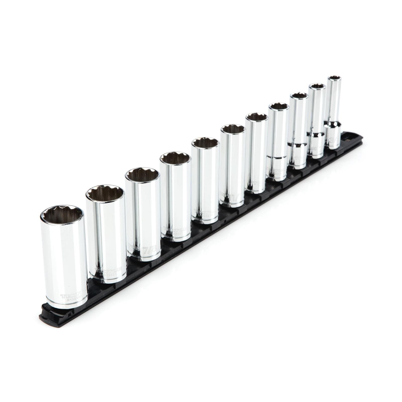 Tekton SHD92107 1/2" Drive Deep 12-Point Socket Set, 11-Piece