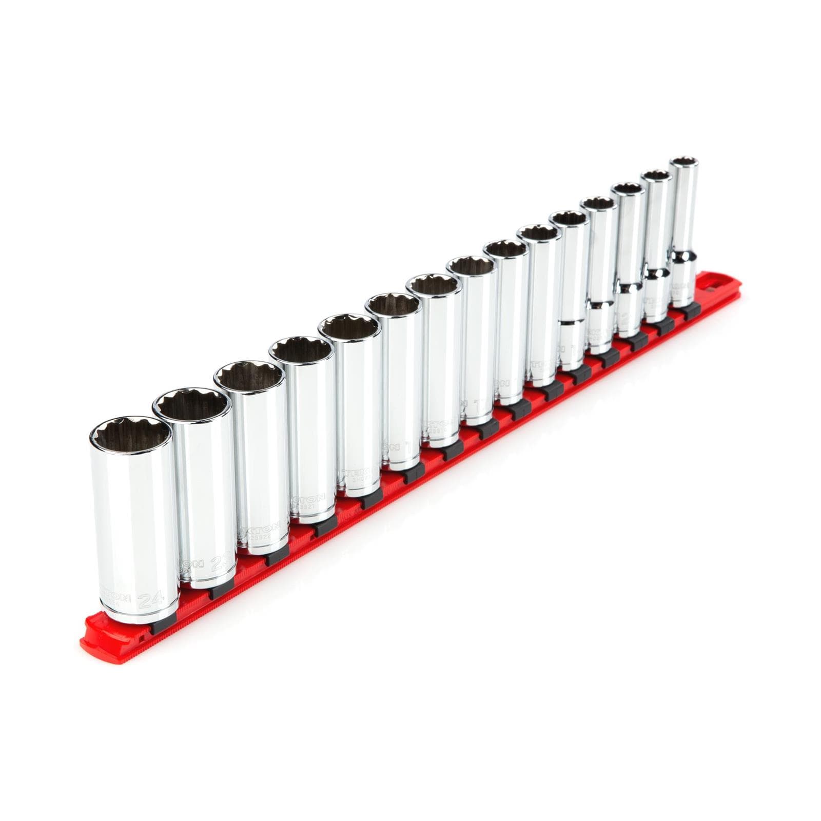 Tekton SHD92108 1/2" Drive Deep 12-Point Socket Set, 15-Piece