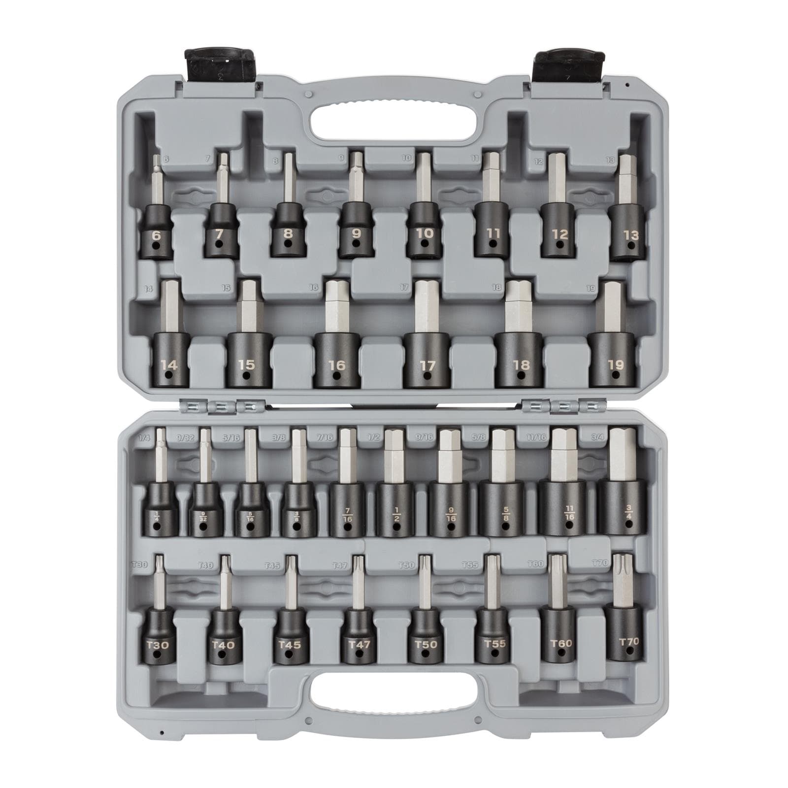 Tekton SIB92312 1/2" Drive Hex/Torx Impact Bit Sockets, 32-Piece