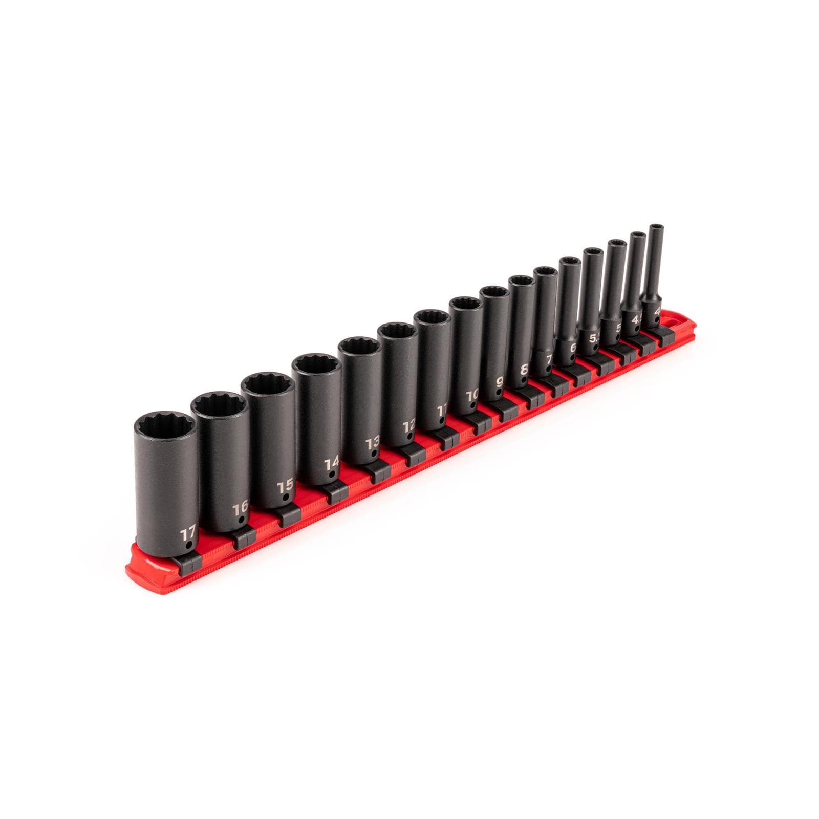Tekton SID90107 1/4" Drive Deep 12-Point Impact Sockets, 16-Piece