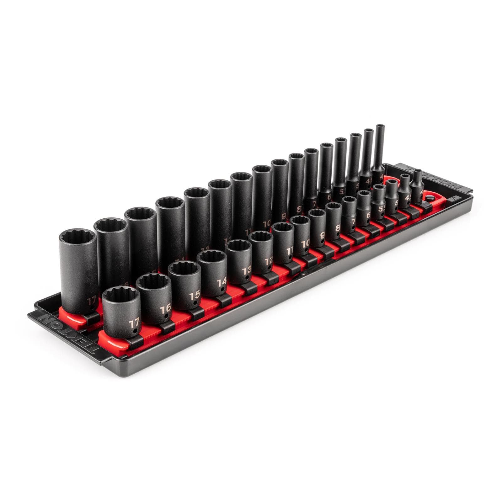 Tekton SID90204 1/4" Drive 12-Point Impact Socket Set, 32-Piece