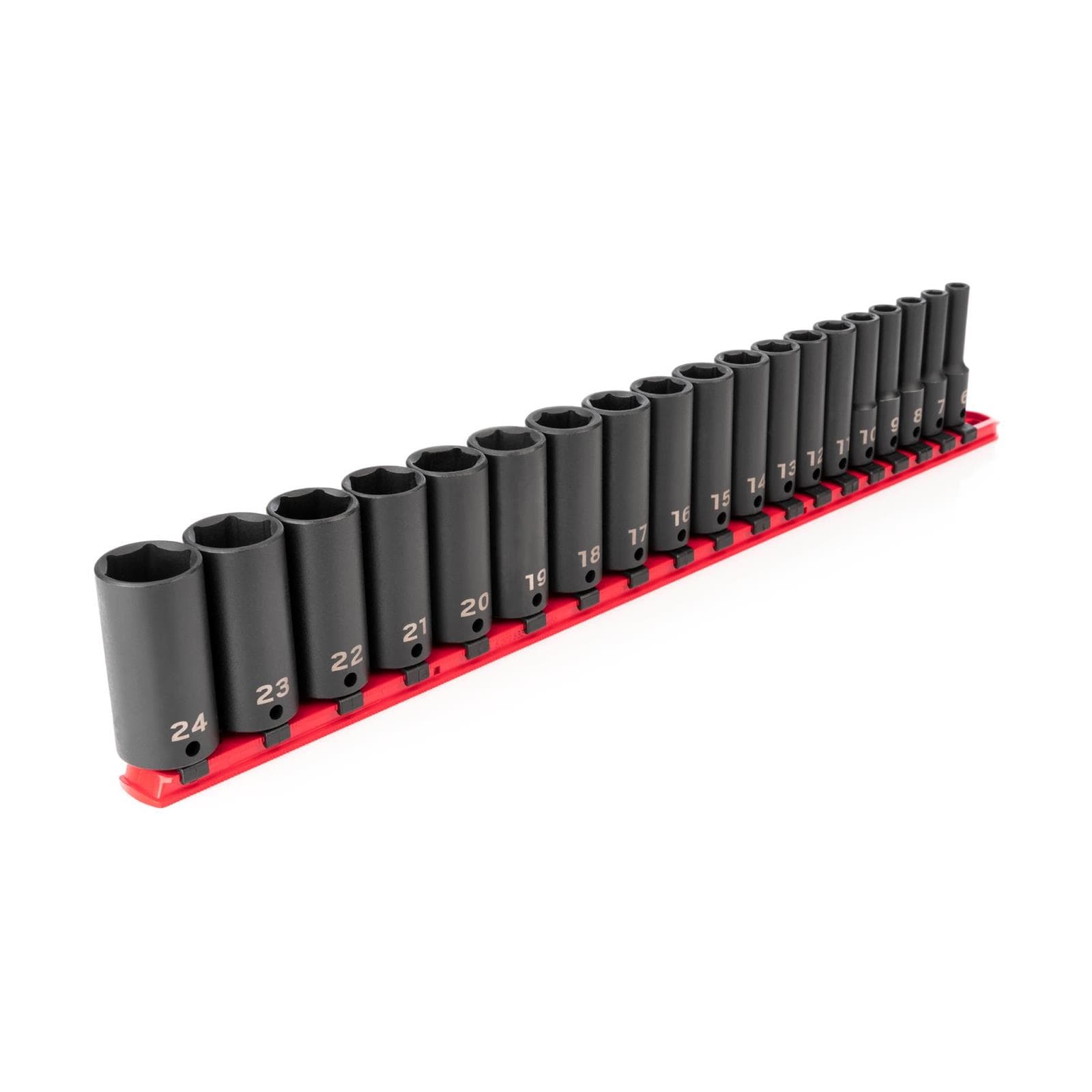 Tekton SID91107 3/8" Drive Deep 6-Point Impact Sockets, 19-Piece