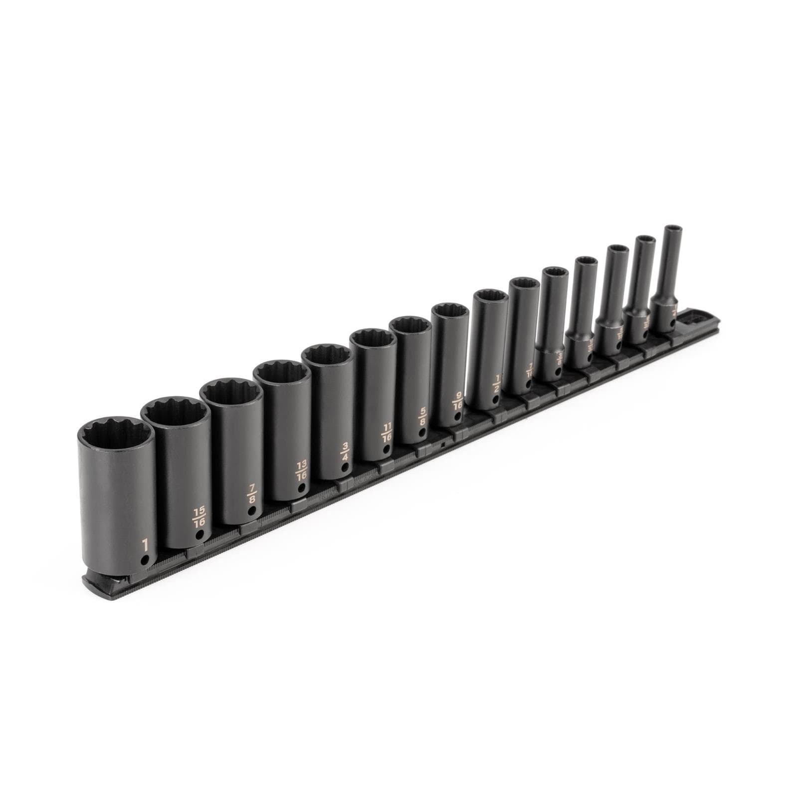 Tekton SID91113 3/8" Drive Deep 12-Point Impact Sockets, 15-Piece