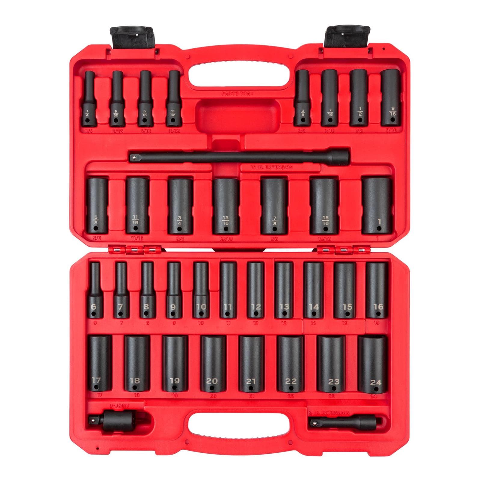 Tekton SID91403 3/8" Drive Deep 6-Point Impact Sockets, 37-Piece