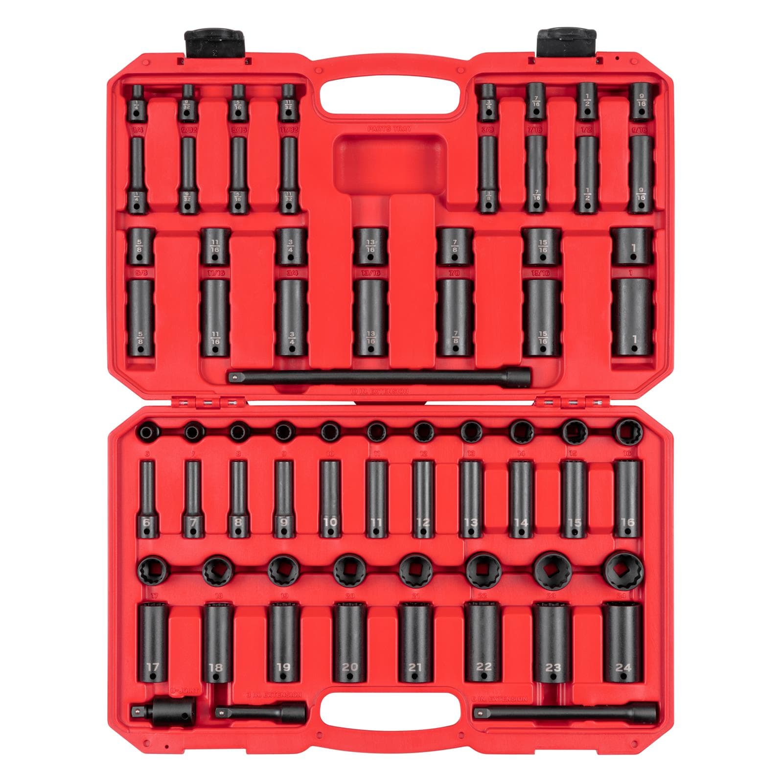 Tekton SID91406 3/8" Drive 12-Point Impact Socket Set, 72-Piece