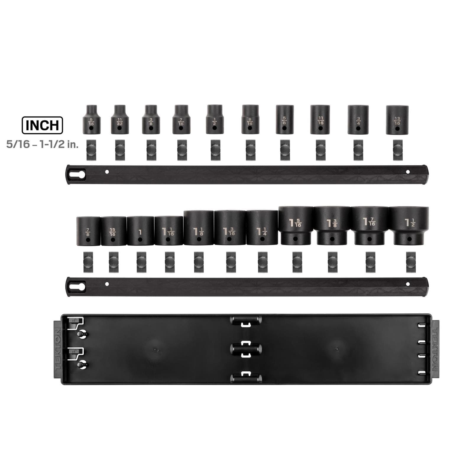 Tekton SID92102 1/2" Drive 6-Point Impact Socket Set, 21-Piece