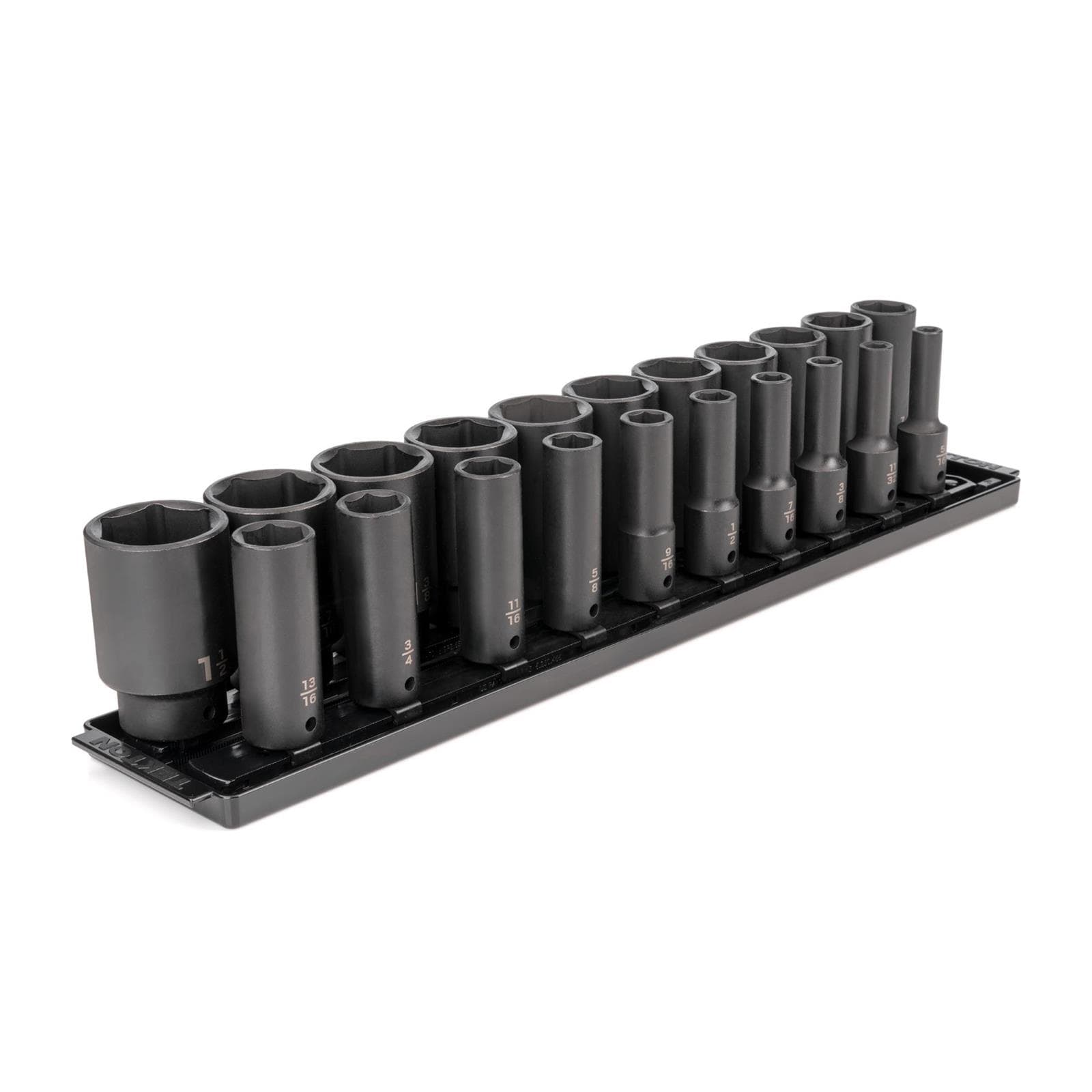 Tekton SID92103 1/2" Drive Deep 6-Point Impact Sockets, 21-Piece