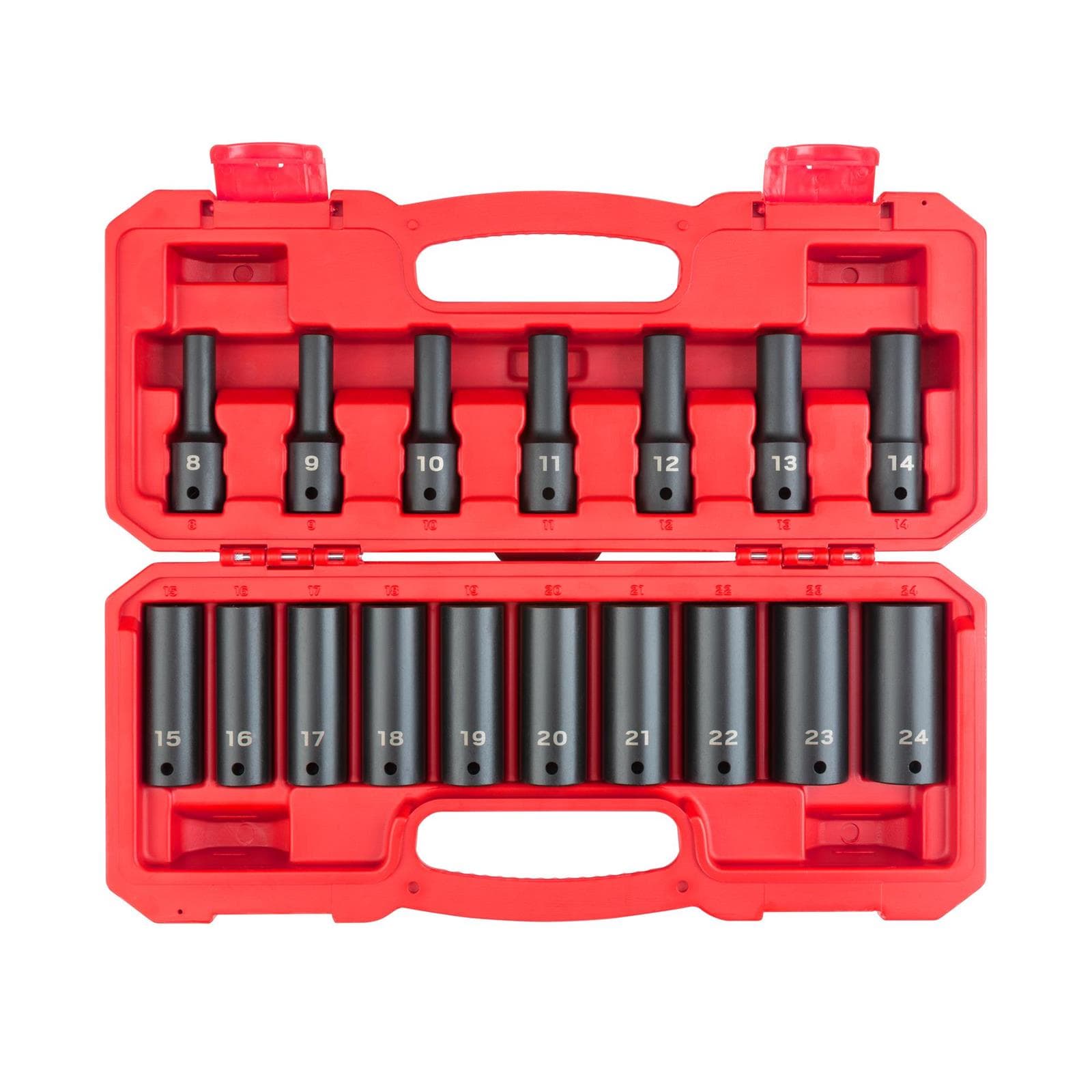 Tekton SID92329 1/2" Drive Deep 6-Point Impact Sockets, 17-Piece