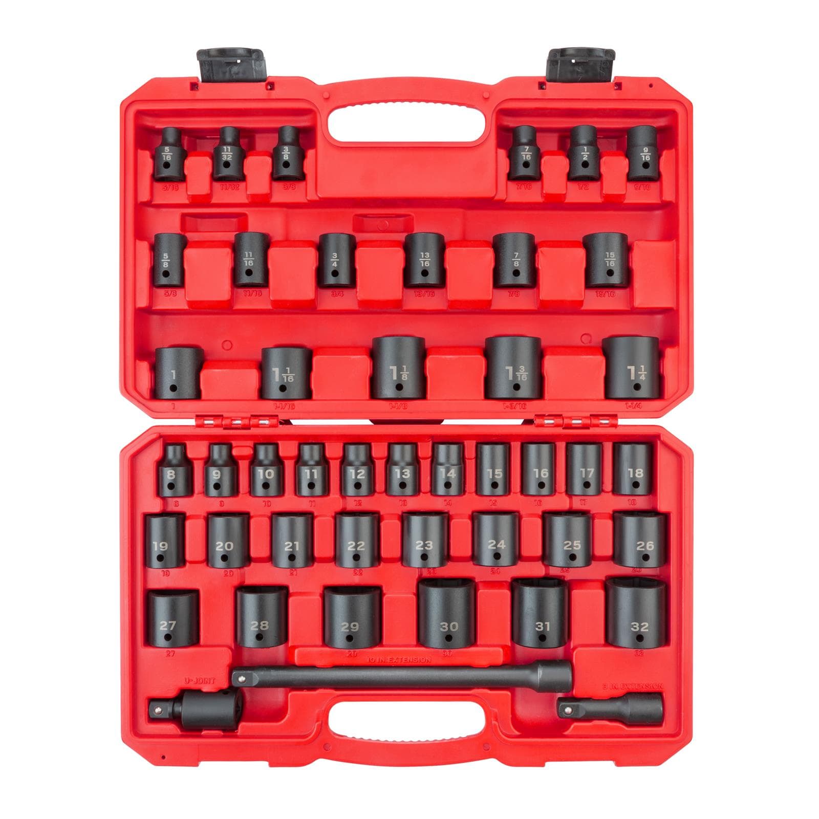 Tekton SID92403 1/2" Drive 6-Point Impact Socket Set, 45-Piece