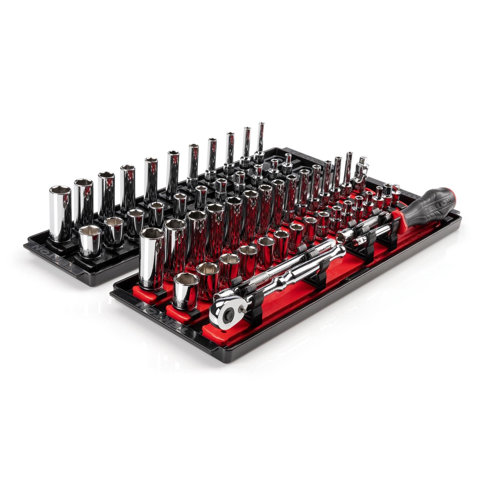 Tekton SKT03301 1/4" Drive 6-Point Socket/Ratchet Set, 57-Piece