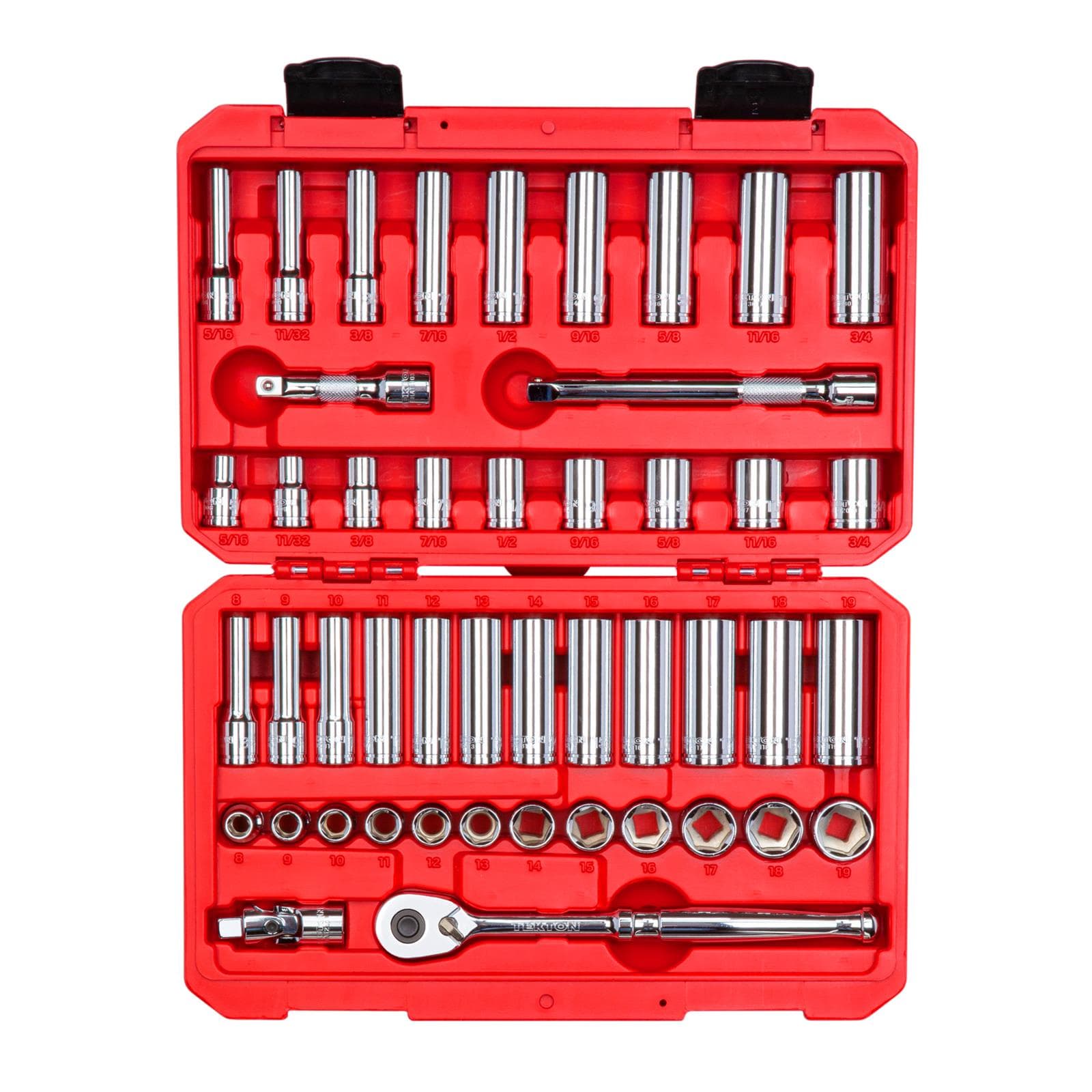 Tekton SKT15301 3/8" Drive 6-Point Socket/Ratchet Set, 46-Piece