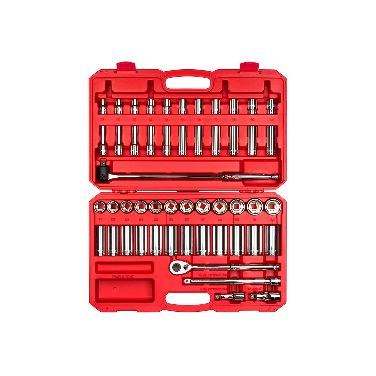 Tekton SKT25201 1/2" Drive 6-Point Socket/Ratchet Set, 51-Piece