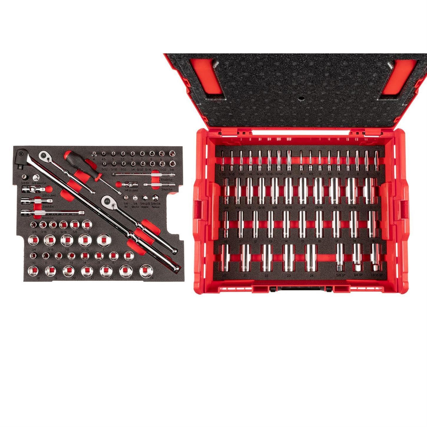 Tekton Tools OLB91301 1/4 3/8 Inch 6-Point Socket Set in Tool Box