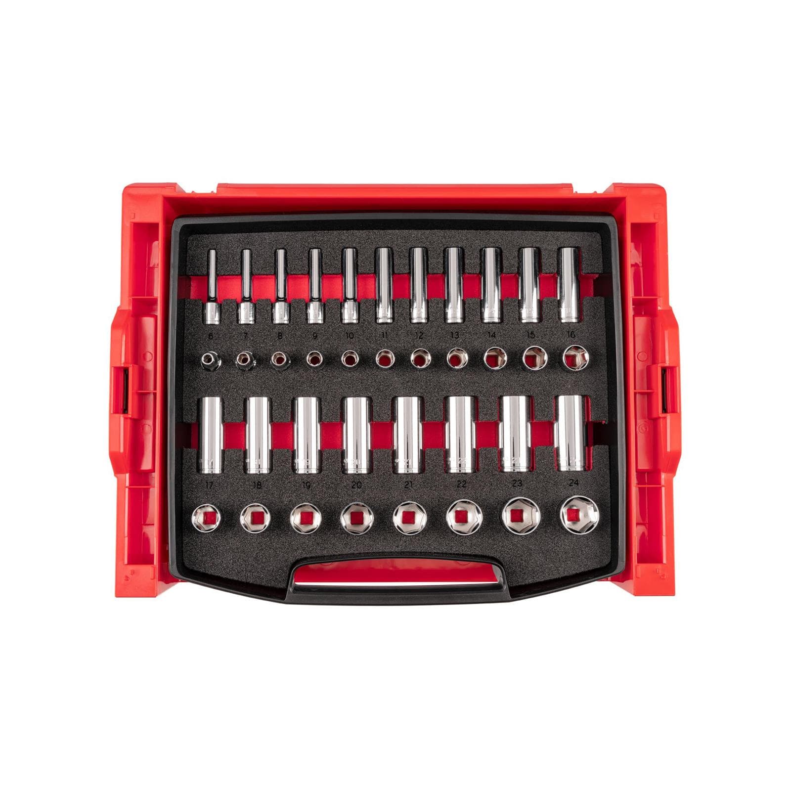 Tekton OLB94307 3/8in Socket Set w/Drawer and Rack, (6-24 mm)