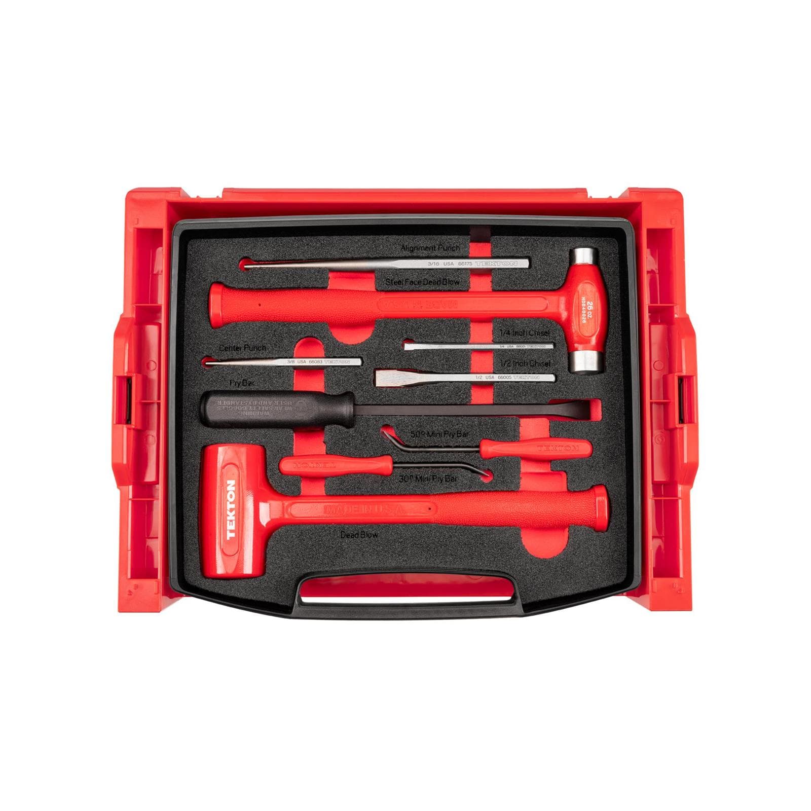 Tekton OLB94701 Striking Tools Set with Open Top Drawer and Rack