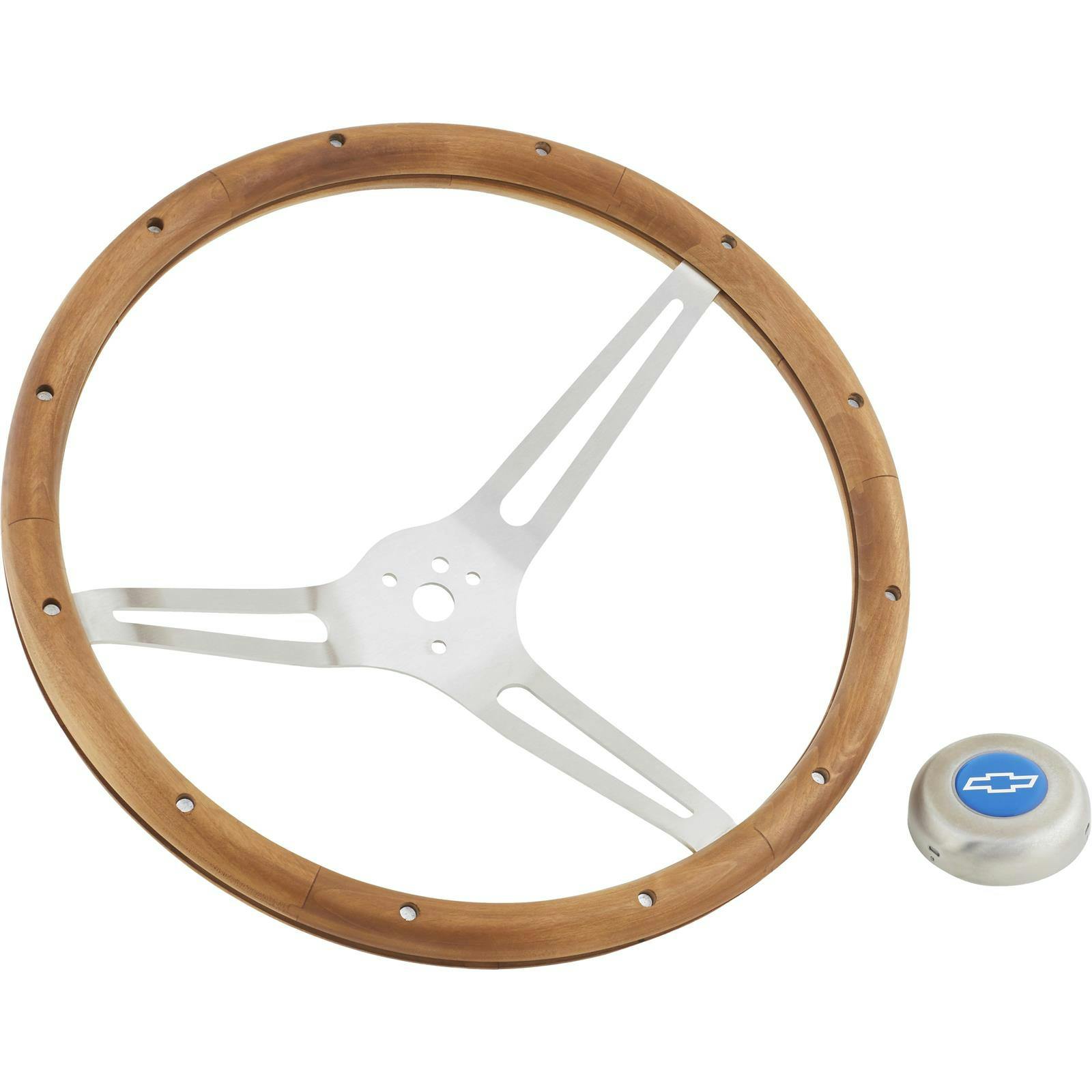 Grant 967 15 Inch Classic Nostalgia Wood Steering Wheel w/ Chevy Horn