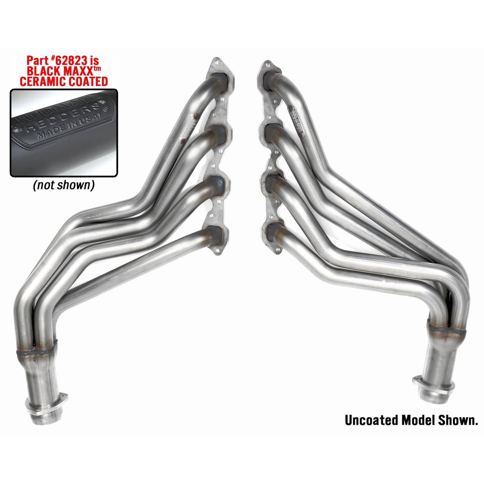 Hedman Hedders 62823 68-91 GM Truck Headers, Black