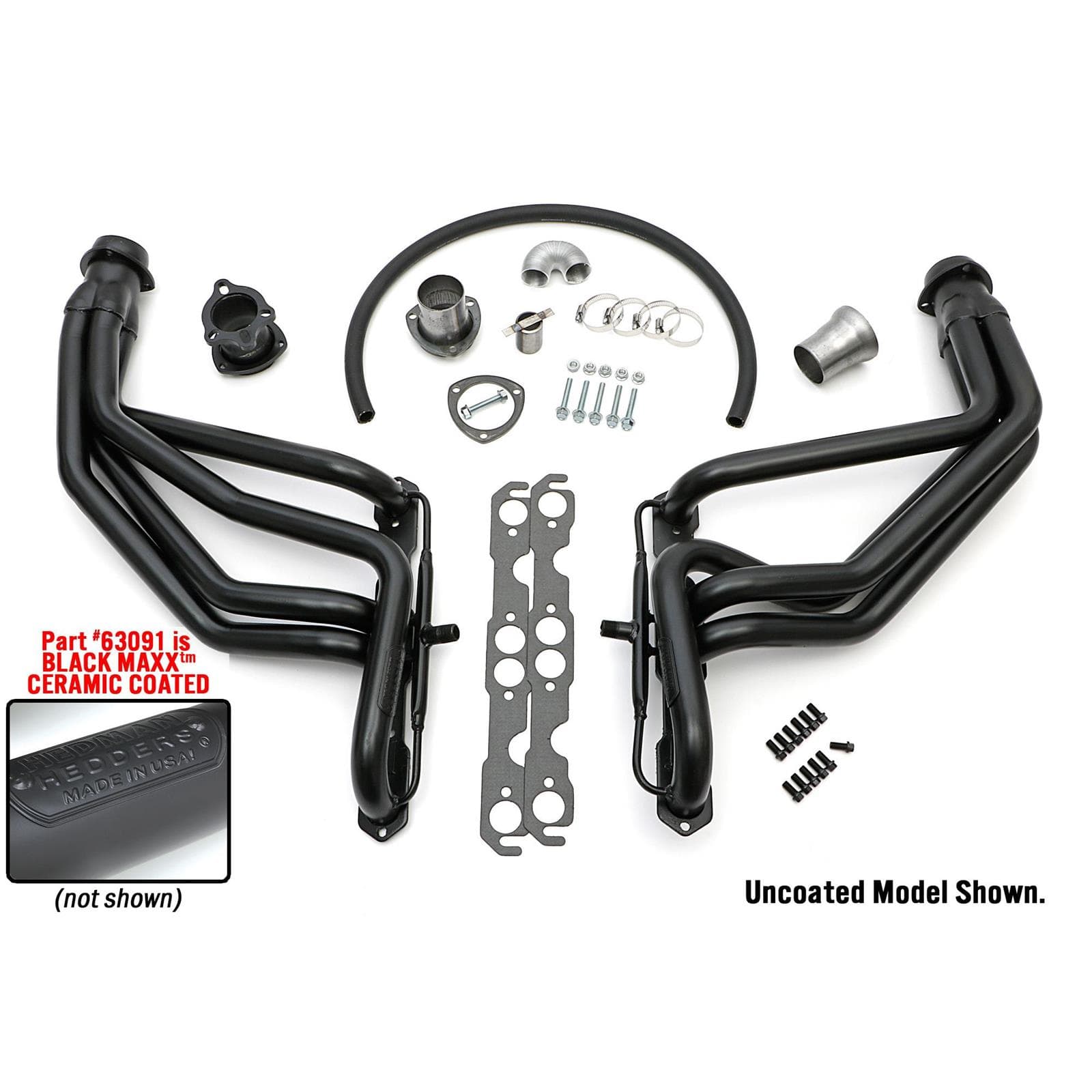 Hedman Hedders 63091 67-91 Chevy Truck Headers, Black