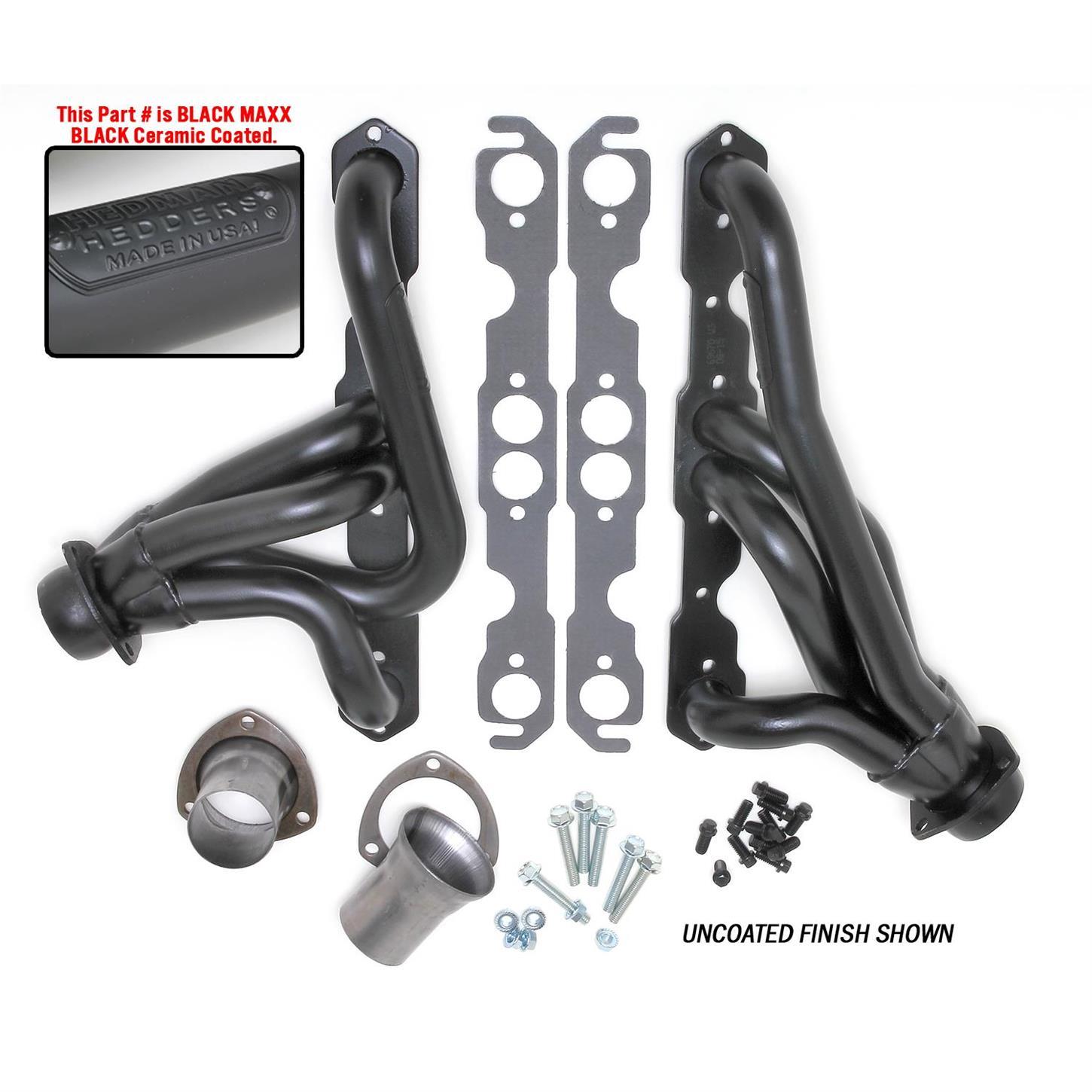 Hedman Hedders 69673 72-86 Jeep SBC Swap Headers, Black