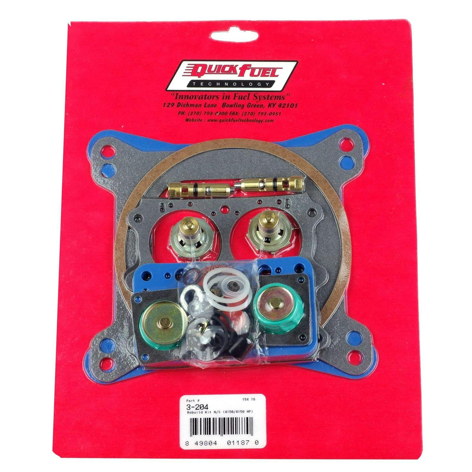 Quick Fuel 3-204QFT Performance Carburetor Rebuild Kit, 4150/4150 H.P.